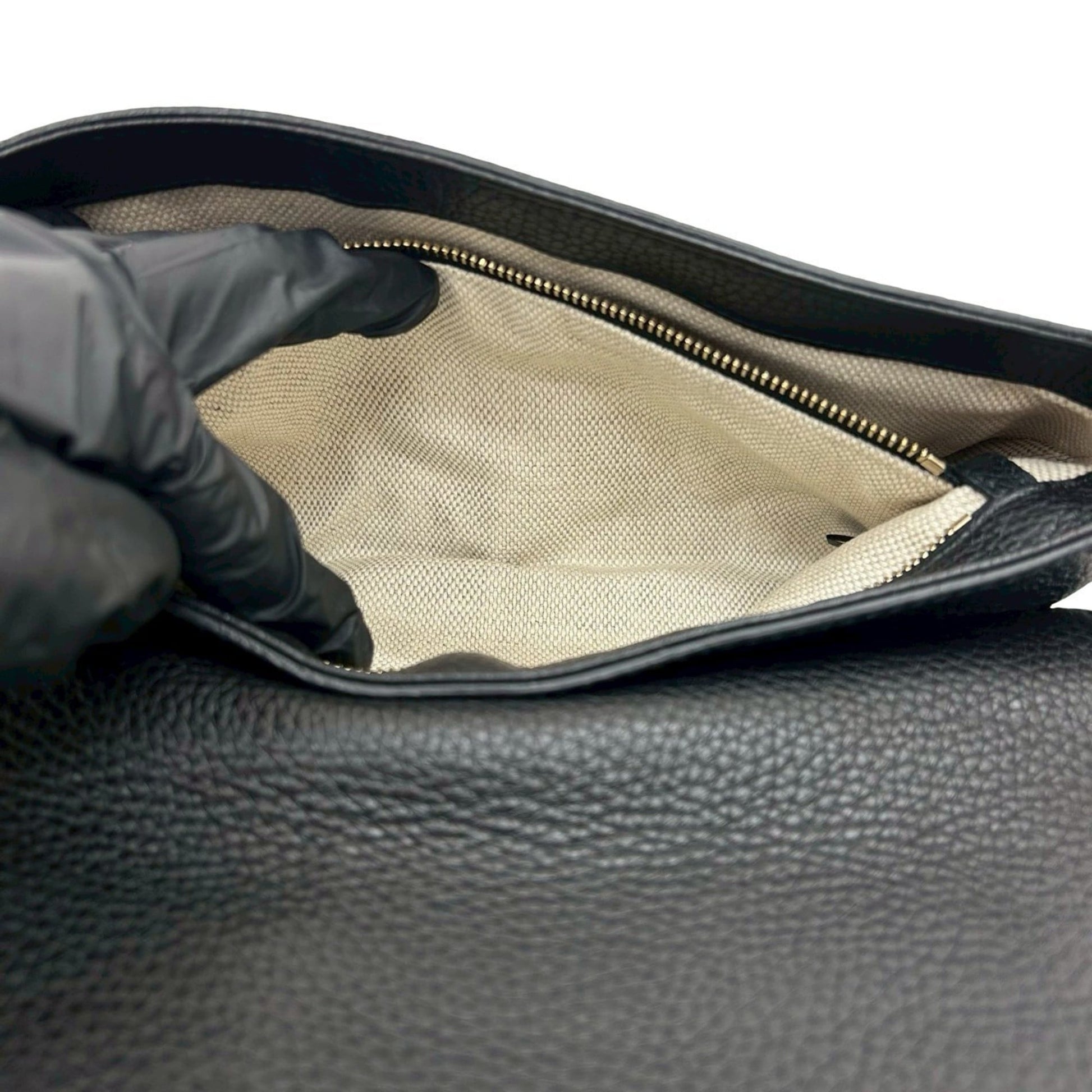 Gucci Black Leather Pochette Shoulder Bag