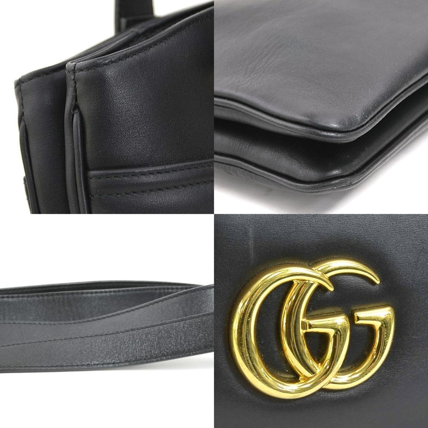 Gucci Black Leather Shoulder Bag