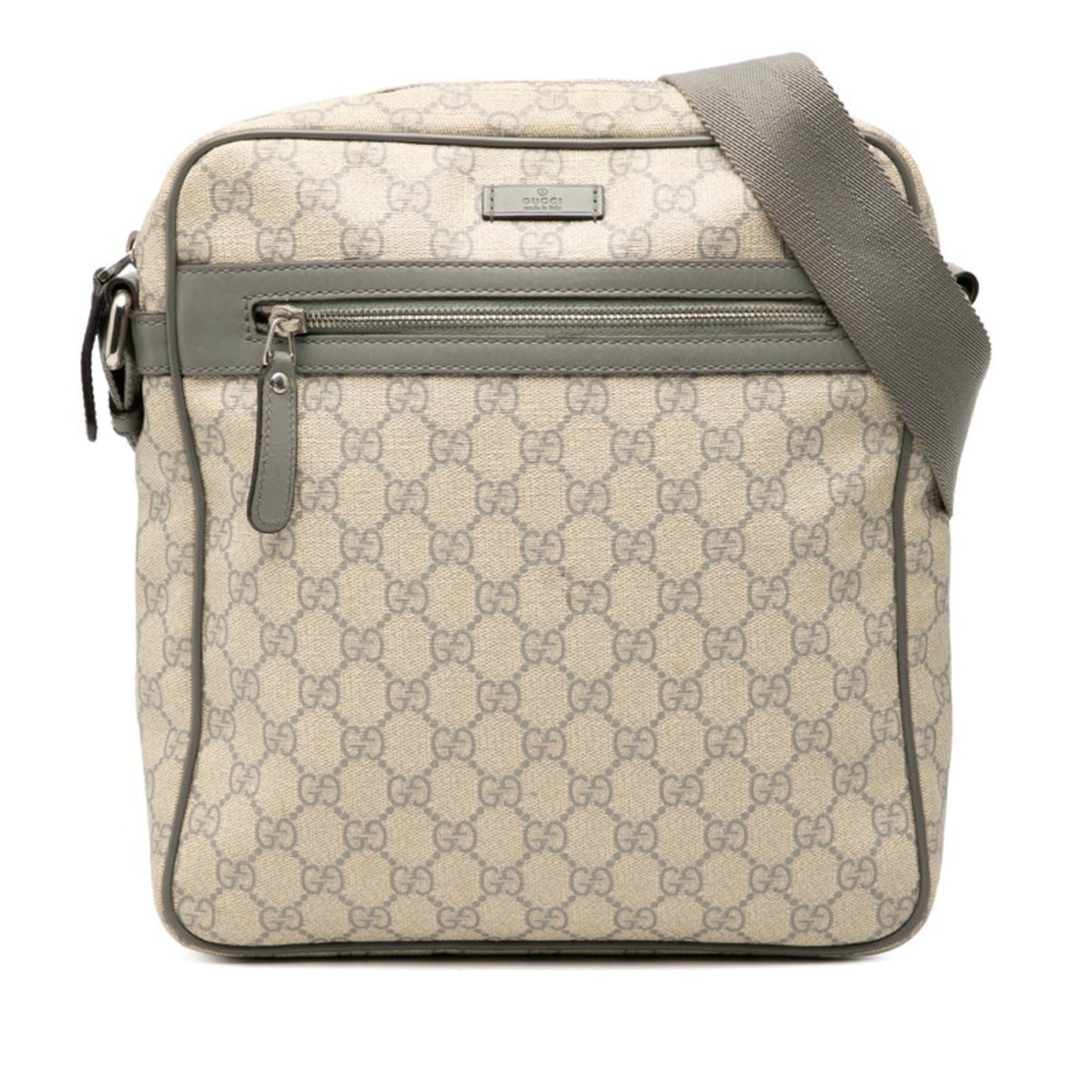 Gucci Beige Gray Pvc Leather Shoulder Bag