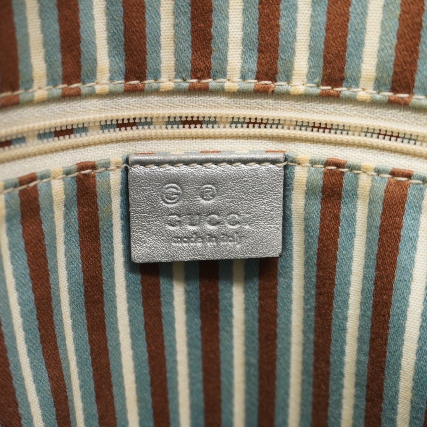 Gucci Silver Canvas Tote Bag