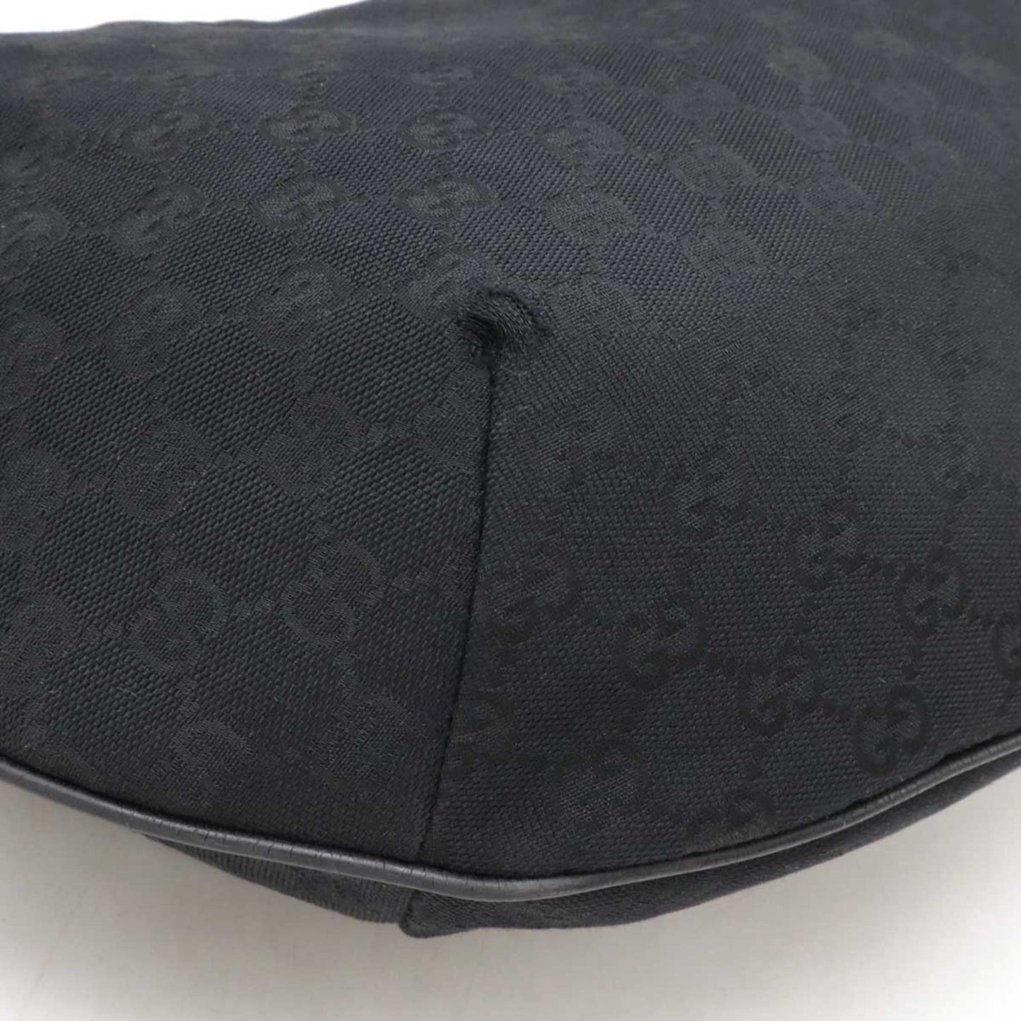 Gucci Gg Canvas Black Gg Canvas Leather Shoulder Bag