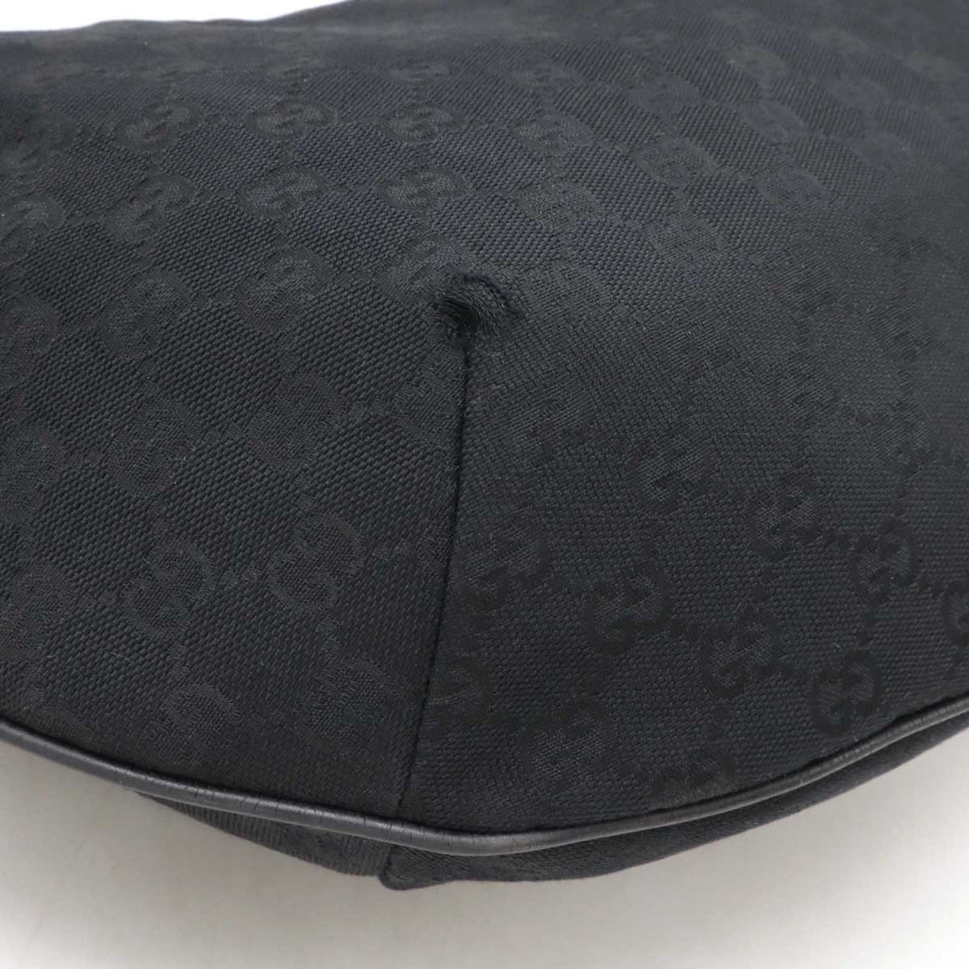 Gucci Gg Canvas Black Gg Canvas Leather Shoulder Bag