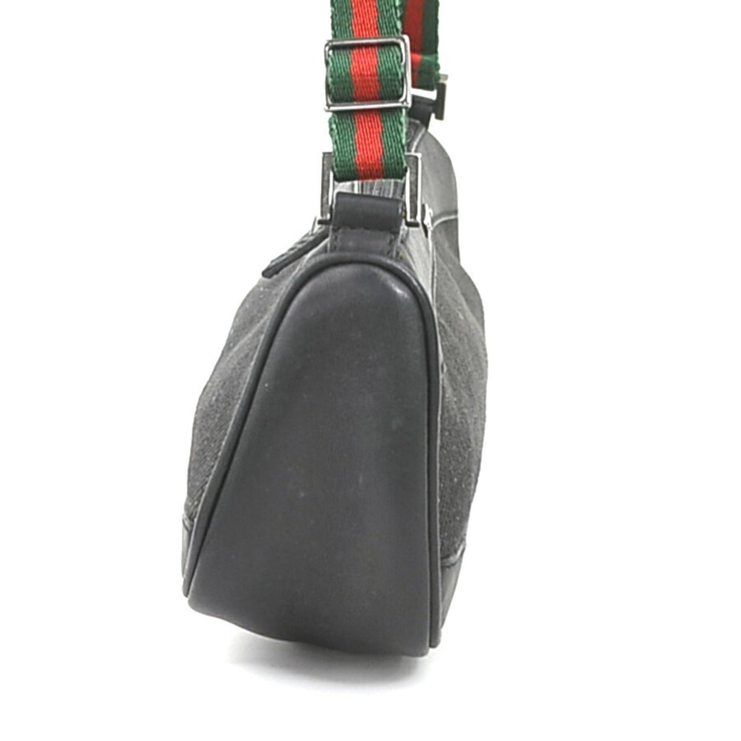 Gucci Black Leather Canvas Handbag