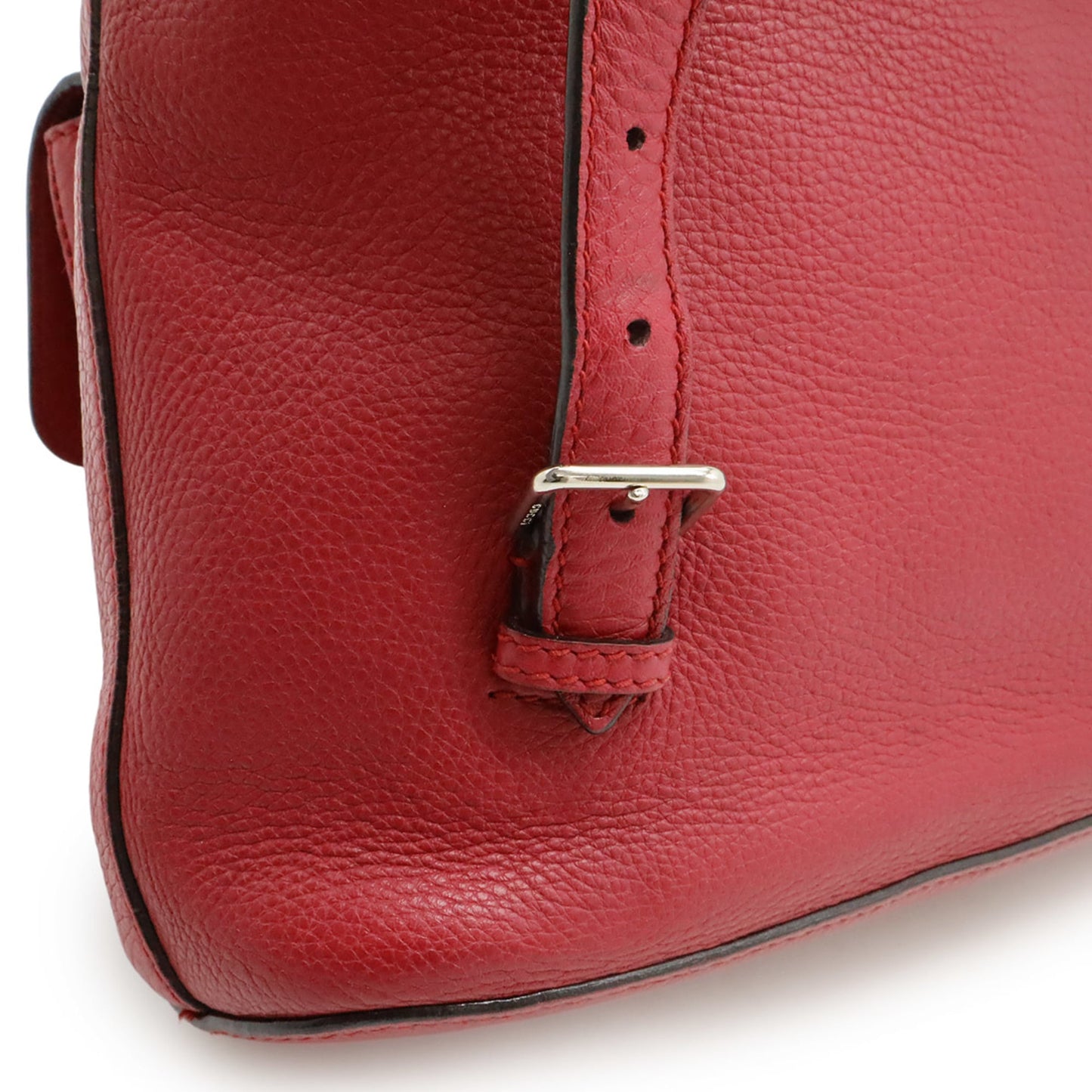 Gucci Red Color Bamboo Leather Backpack Shoulder Bag
