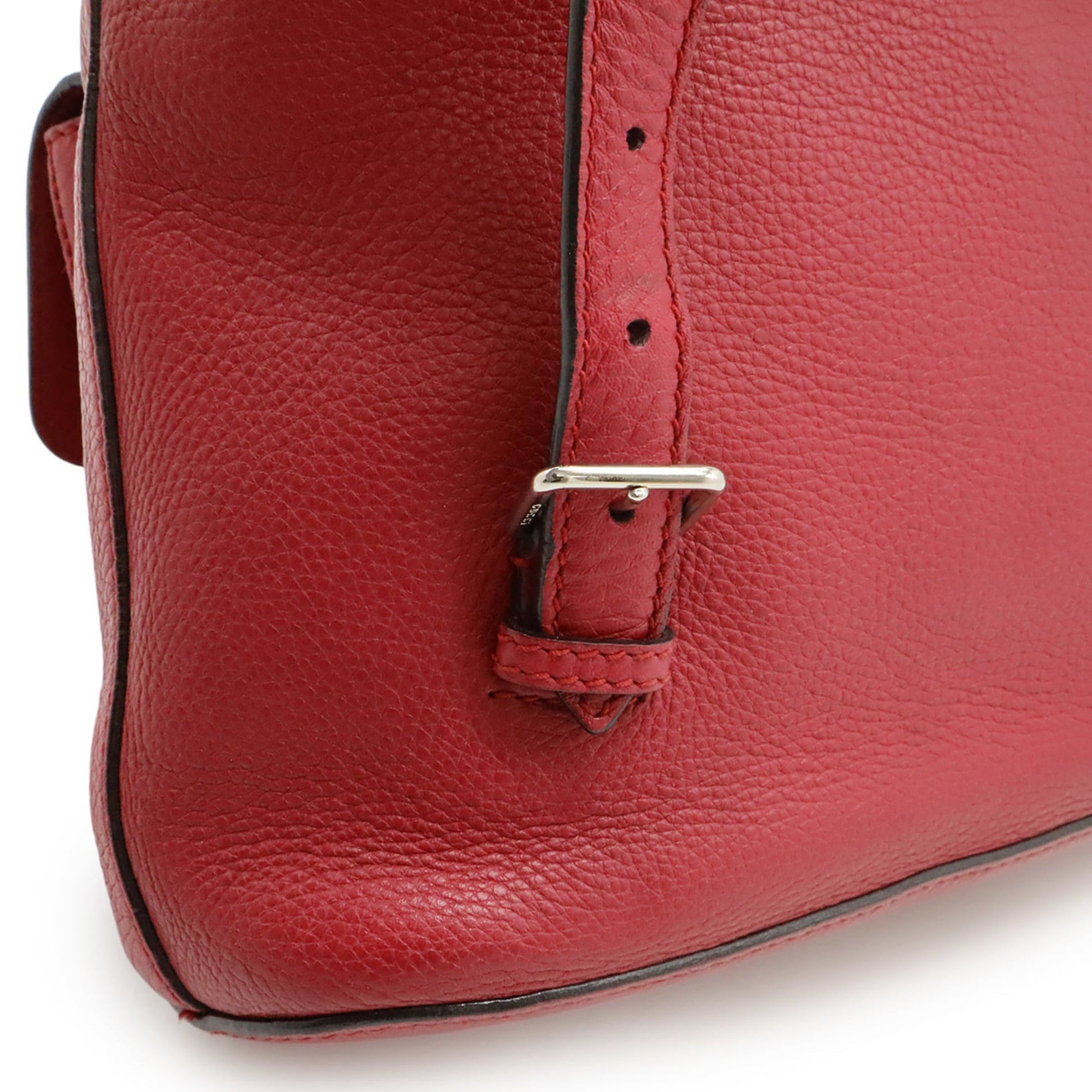 Gucci Red Color Bamboo Leather Backpack Shoulder Bag