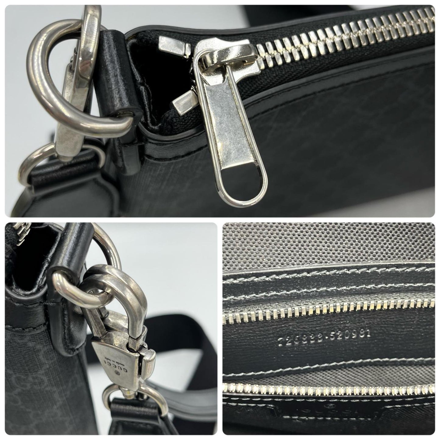 Gucci Black Gg Supreme Messenger Bag Shoulder Bag