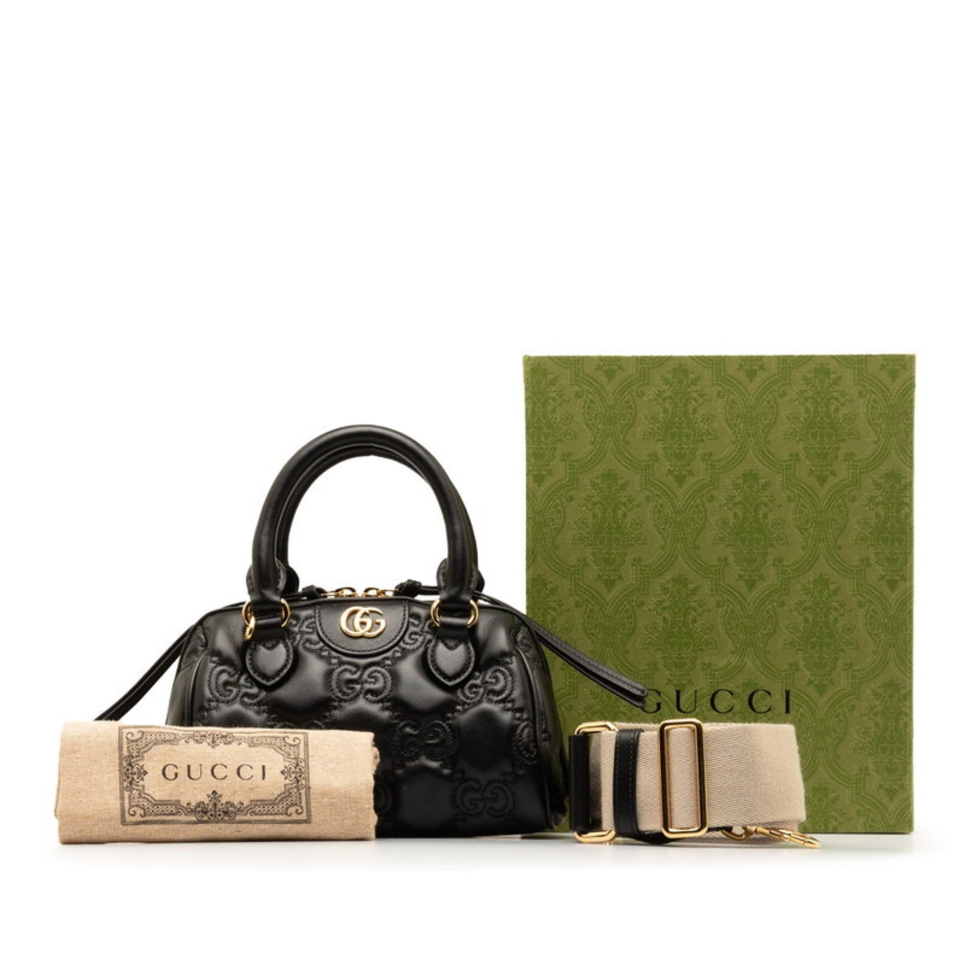 Gucci Black Leather Handbag Shoulder Bag
