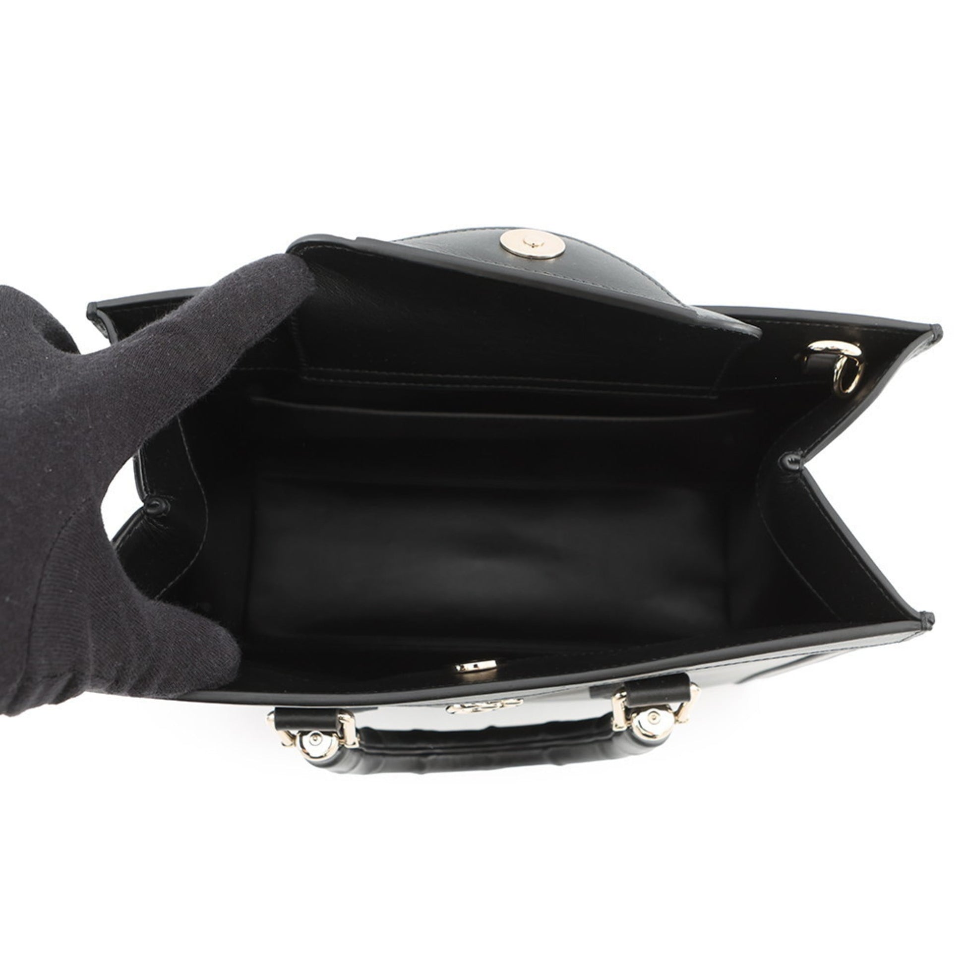 Gucci Black Leather Handbag Shoulder Bag Tote Bag