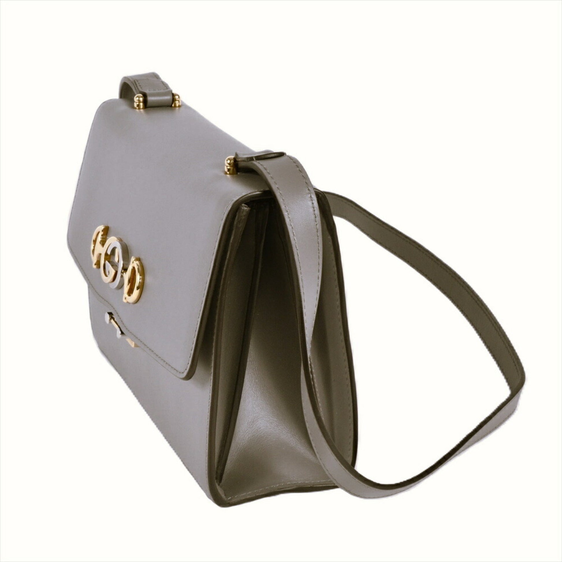 Gucci Gray Leather Shoulder Bag