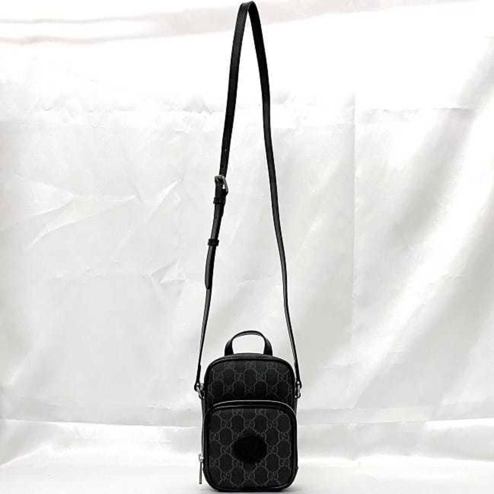 Gucci Black Pvc Leather Pochette Shoulder Bag