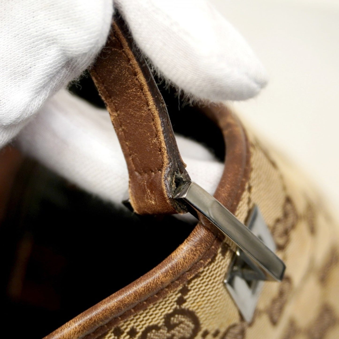 Gucci Beige Brown Canvas Tote Bag