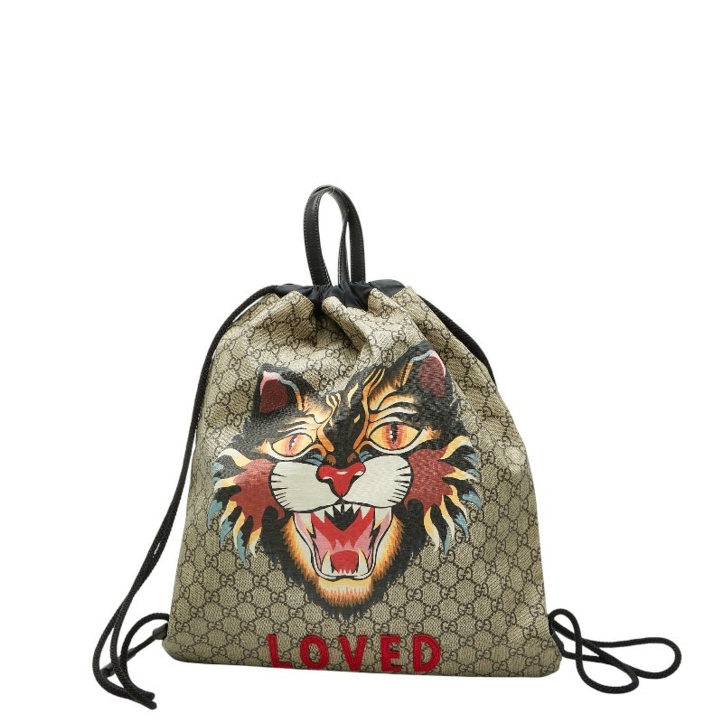 Gucci Beige Black Pvc Nylon Backpack