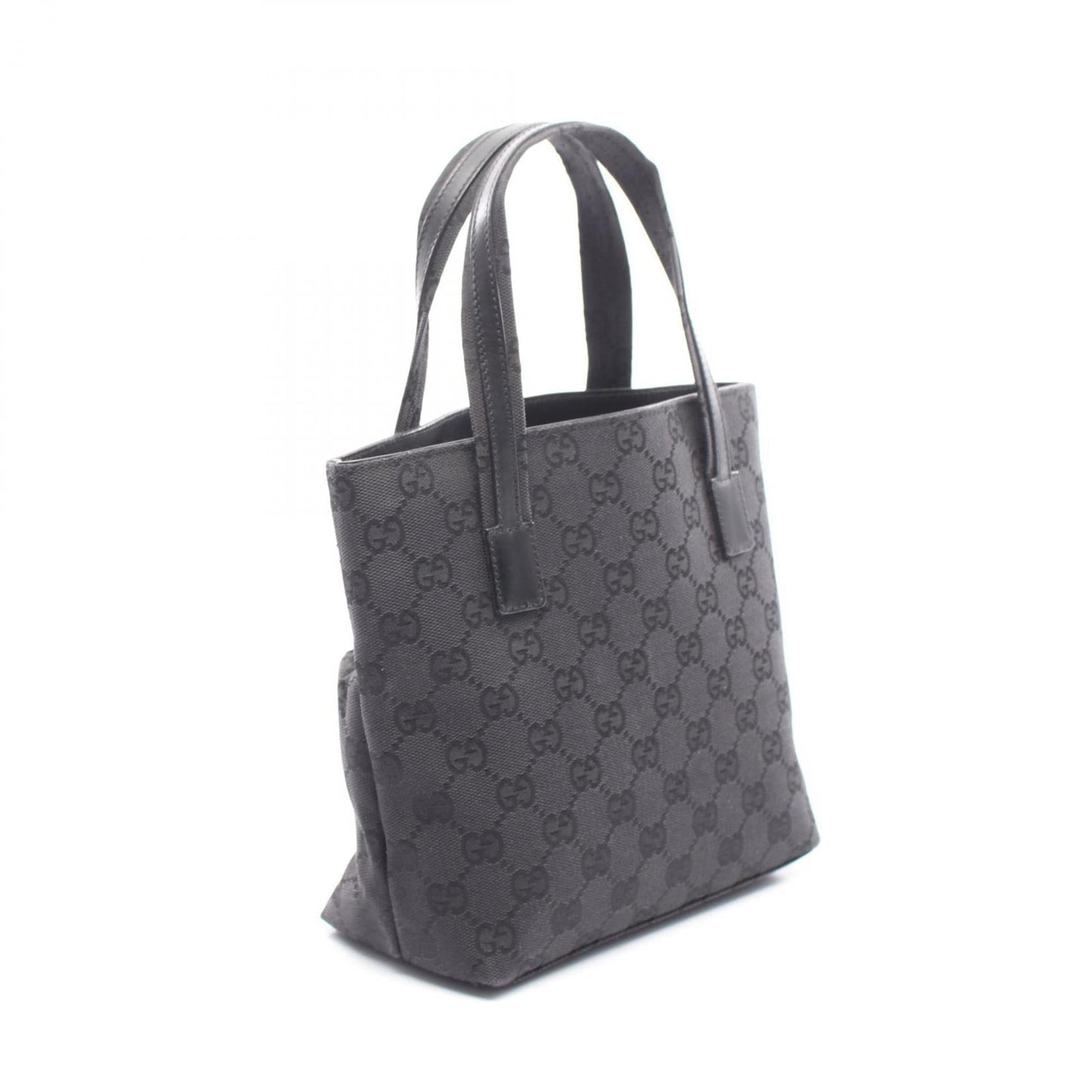 Gucci Gg Canvas Black Gg Canvas Leather Handbag