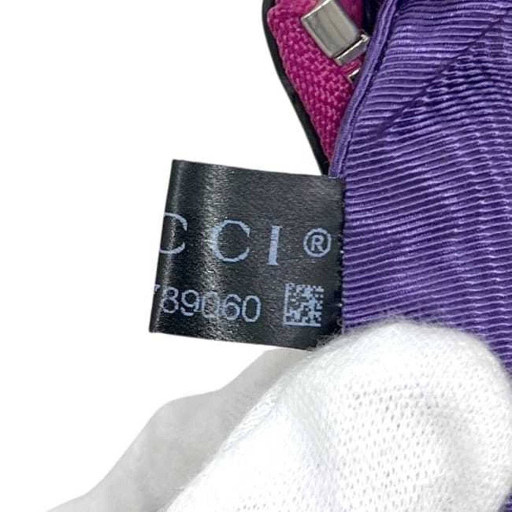 Gucci Pink Nylon Leather Canvas Shoulder Bag