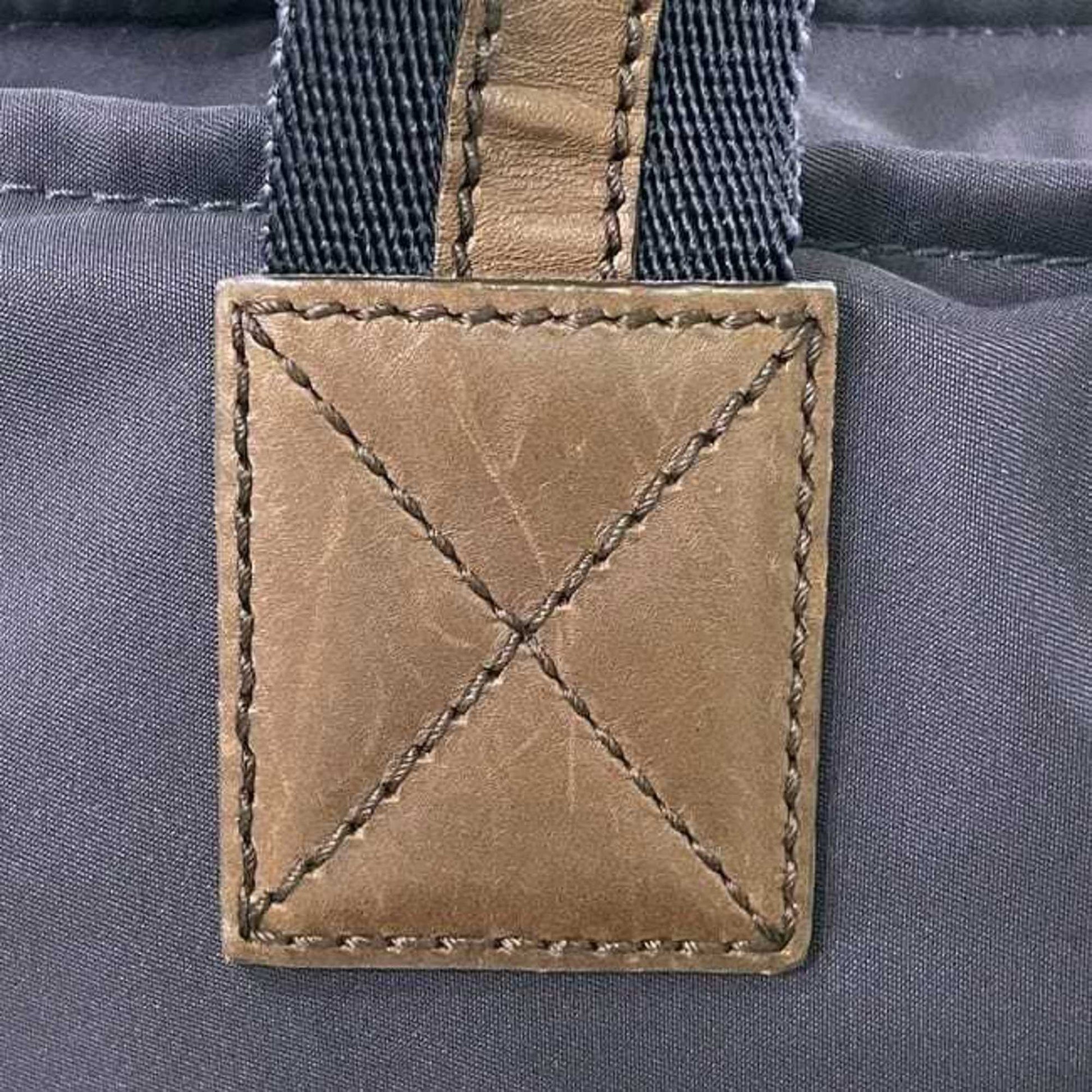 Gucci Navy Nylon Leather Tote Bag