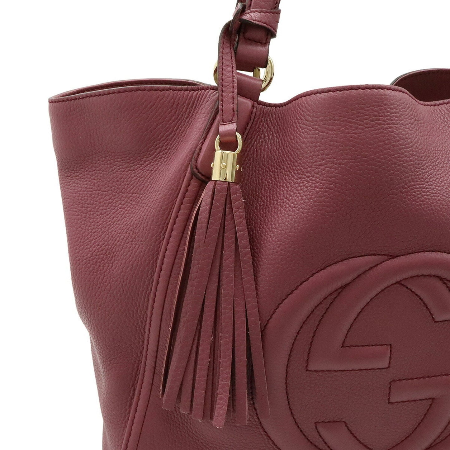Gucci Pink Purple Leather Shoulder Bag Tote Bag