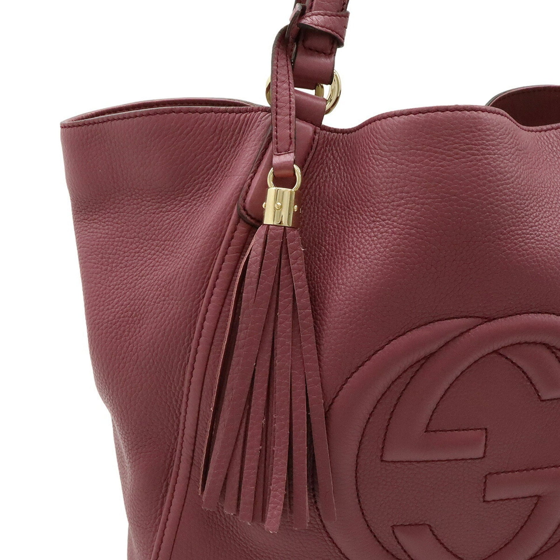 Gucci Pink Purple Leather Shoulder Bag Tote Bag