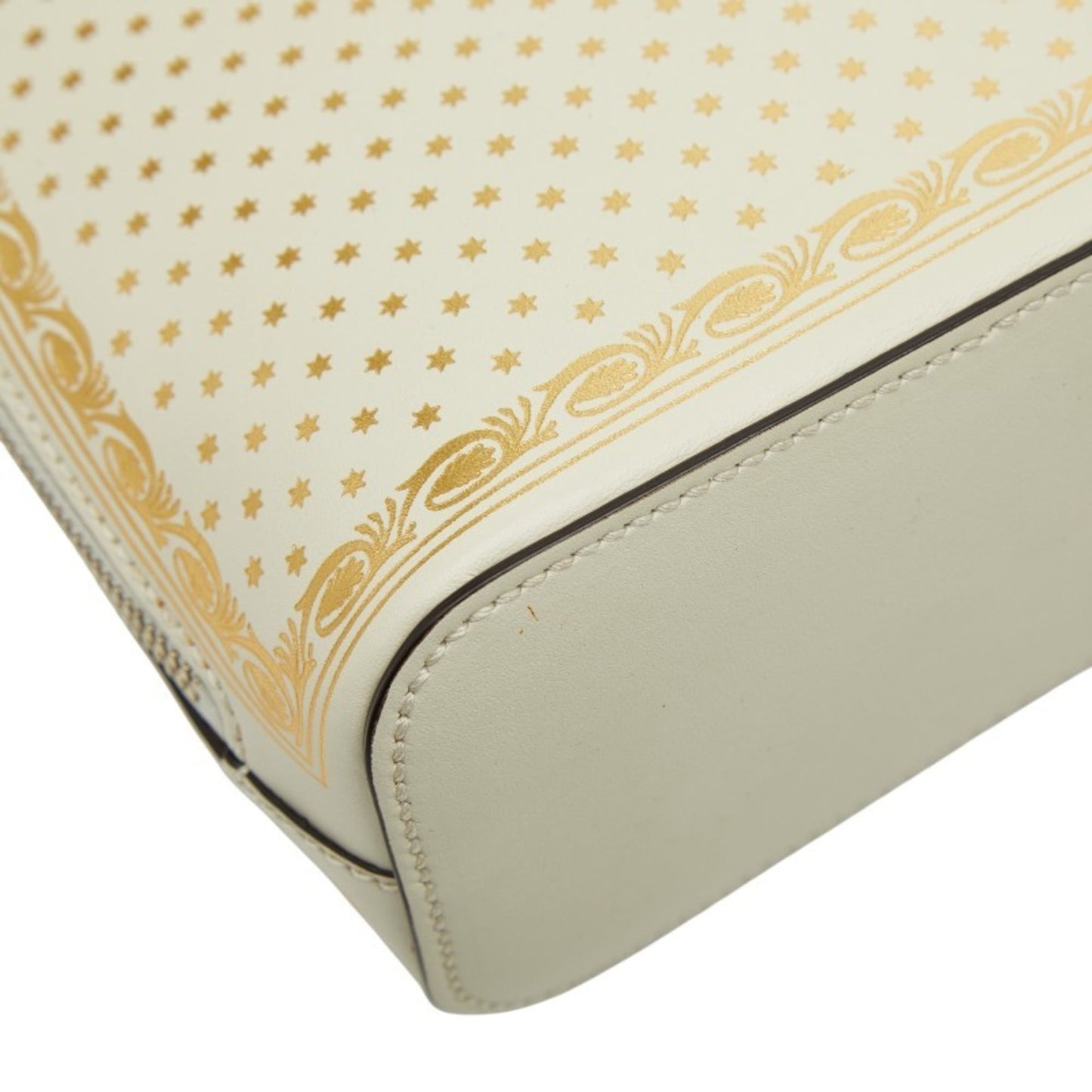 Gucci Gold White Leather Shoulder Bag