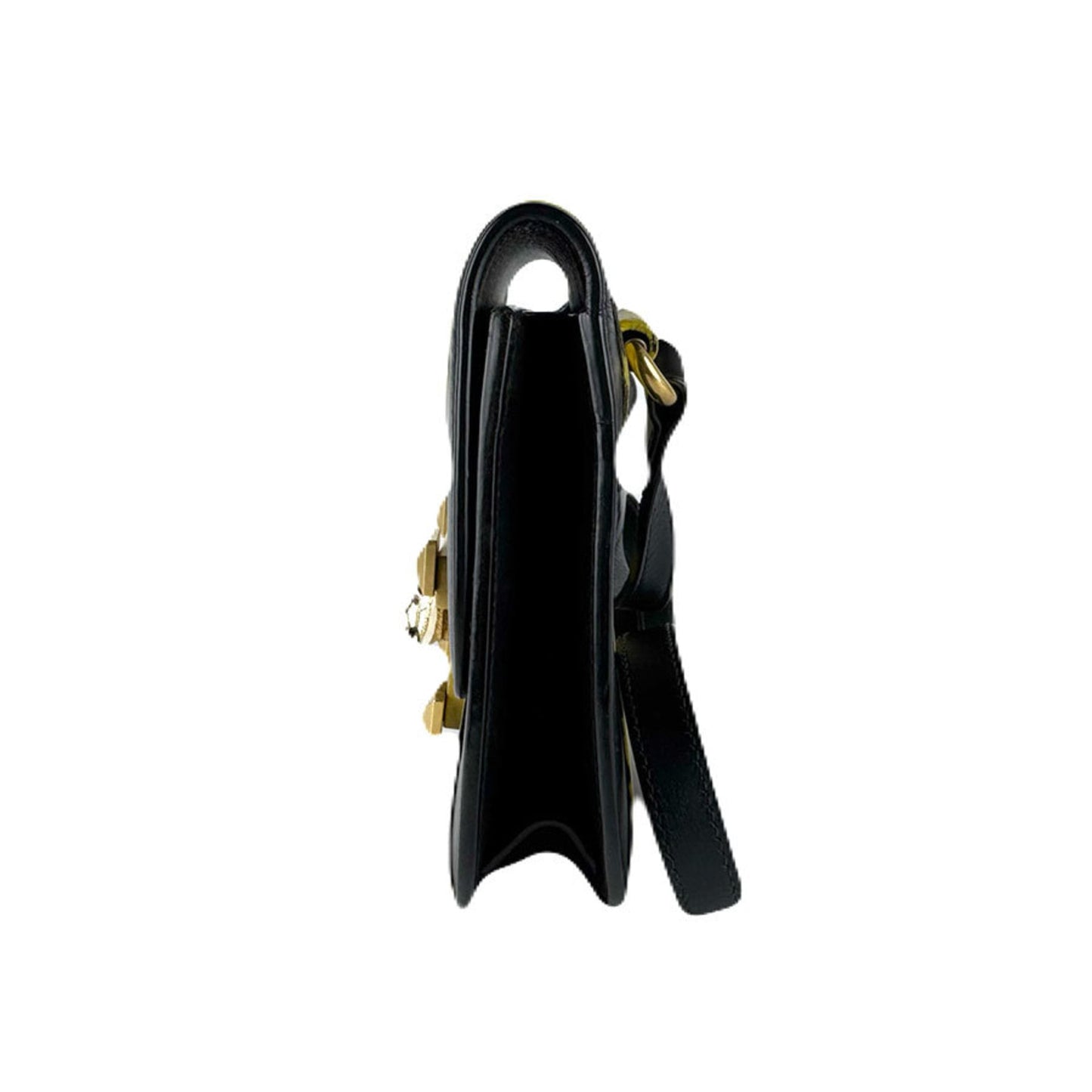 Gucci Black Brown Yellow Gg Supreme Leather Shoulder Bag
