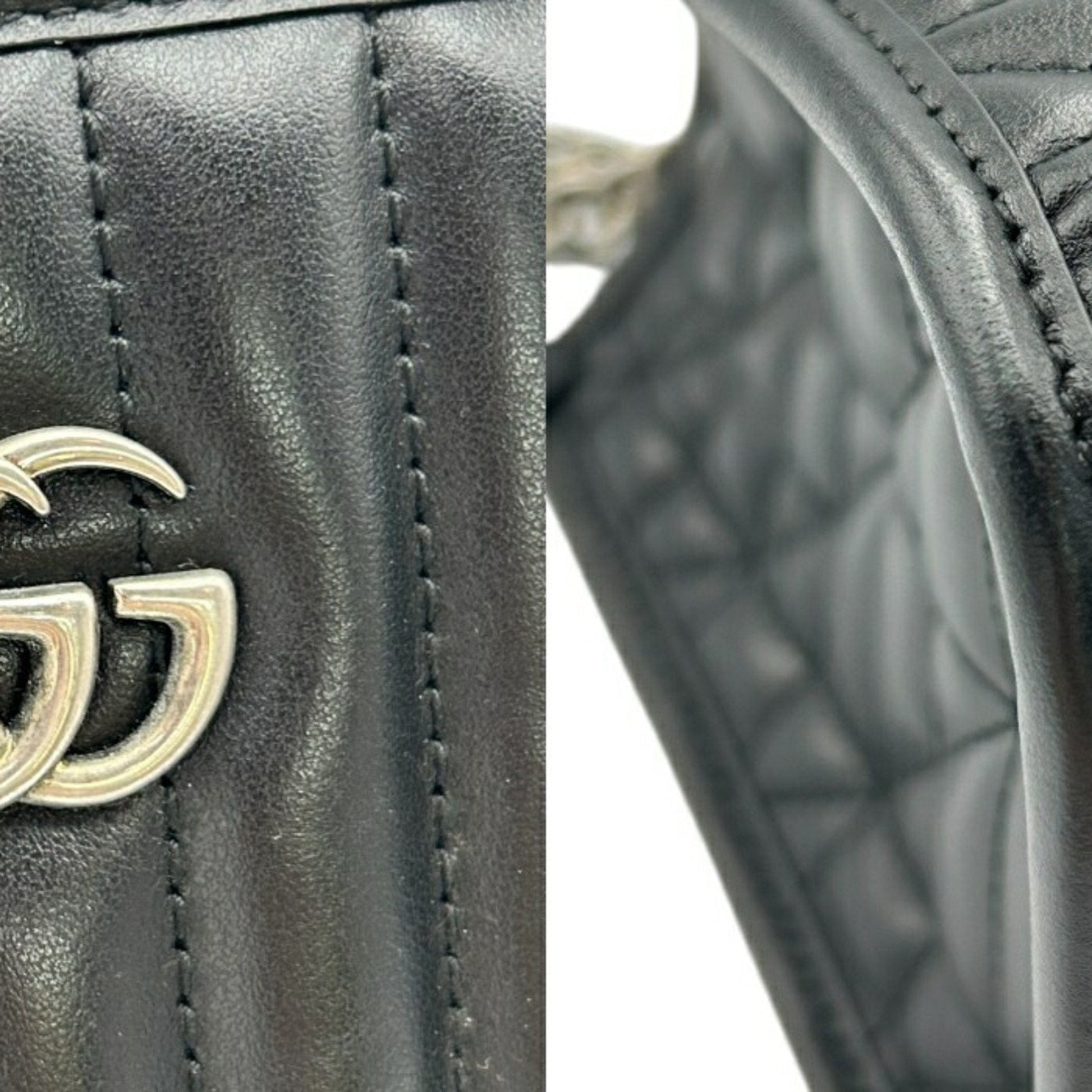 Gucci Gg Marmont Black Leather Tote Bag