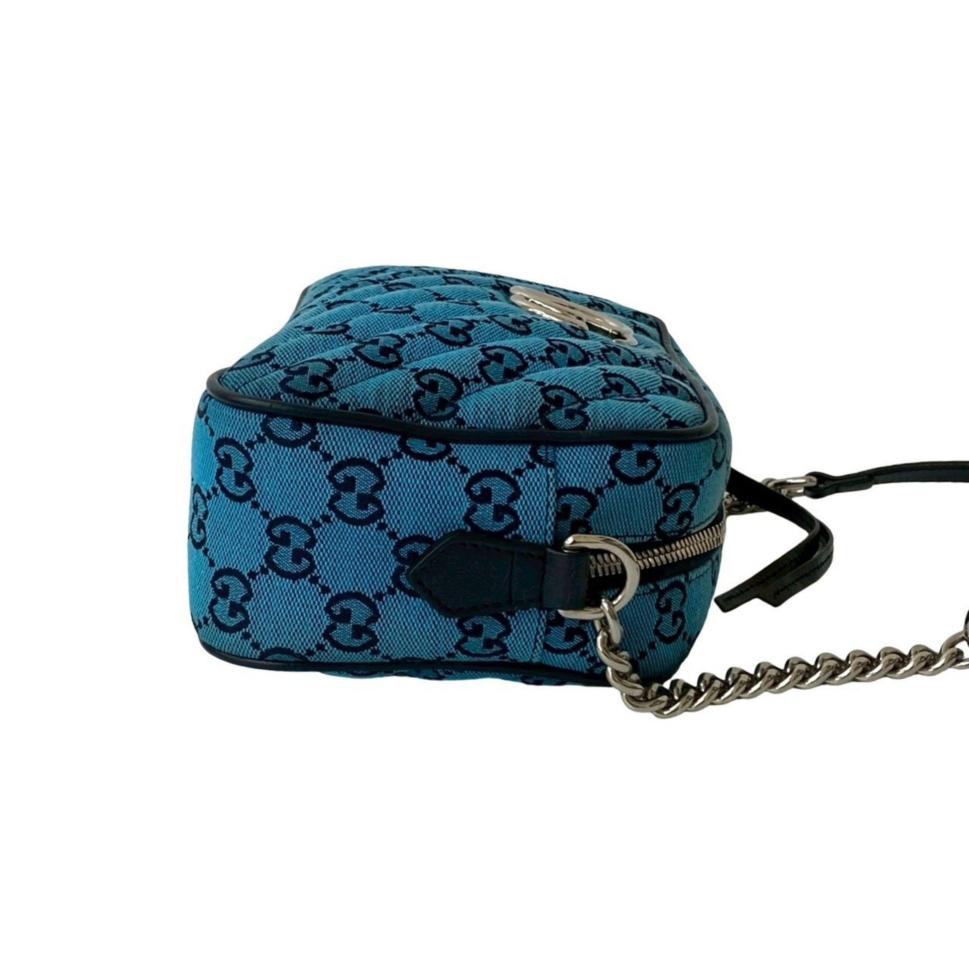 Gucci Blue Navy Canvas Leather Pochette Shoulder Bag