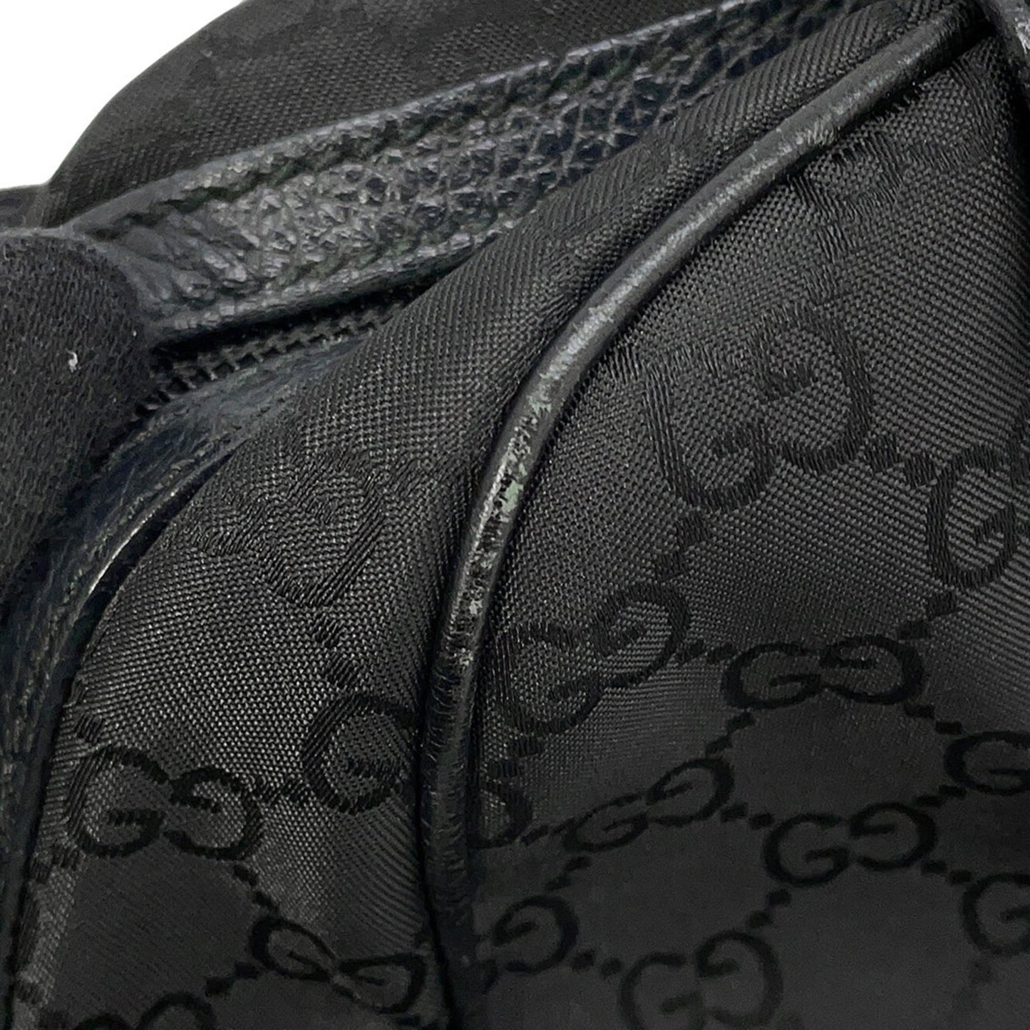 Gucci Sherry Line Black Nylon Leather Handbag