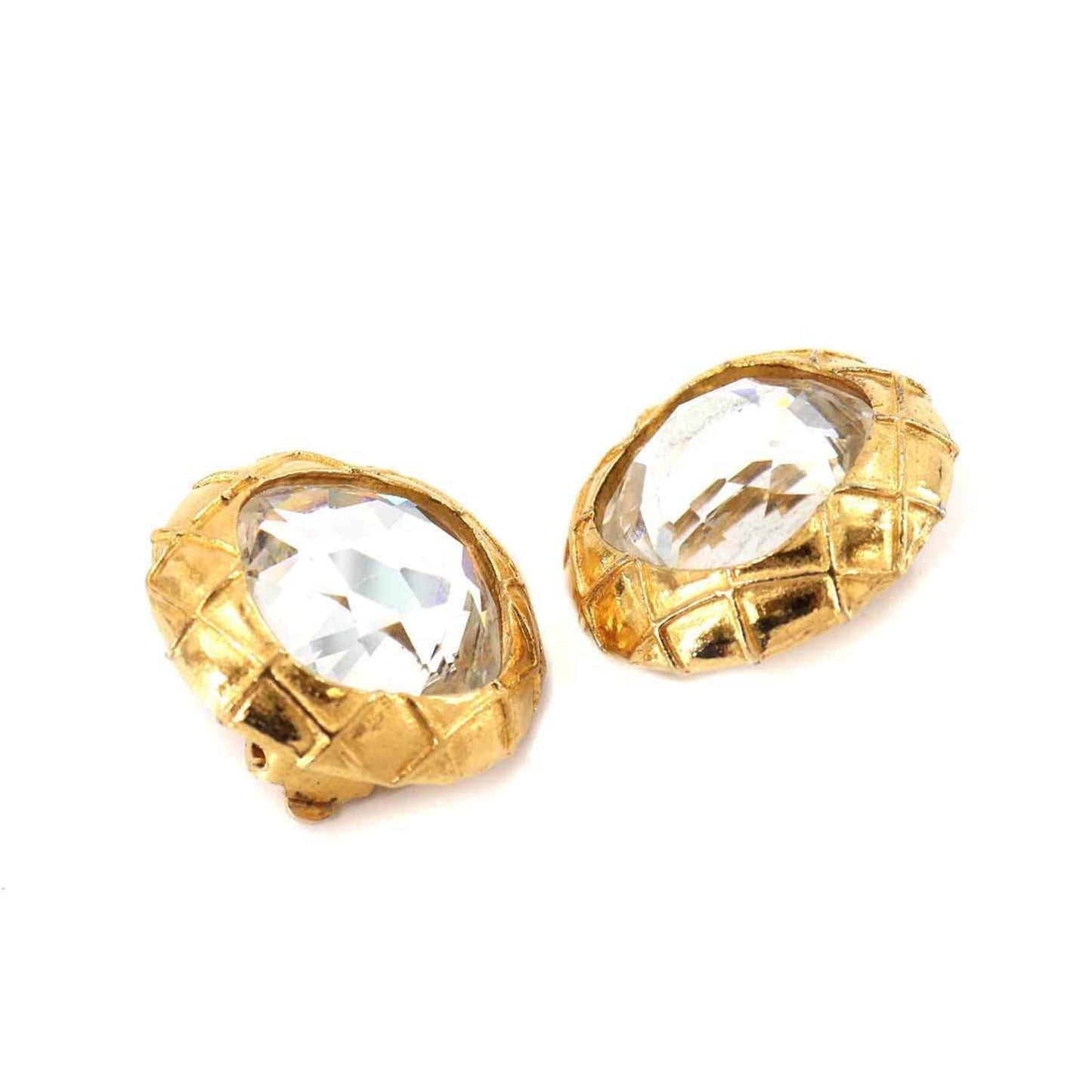 Chanel bijoux round type earrings gold accessories  