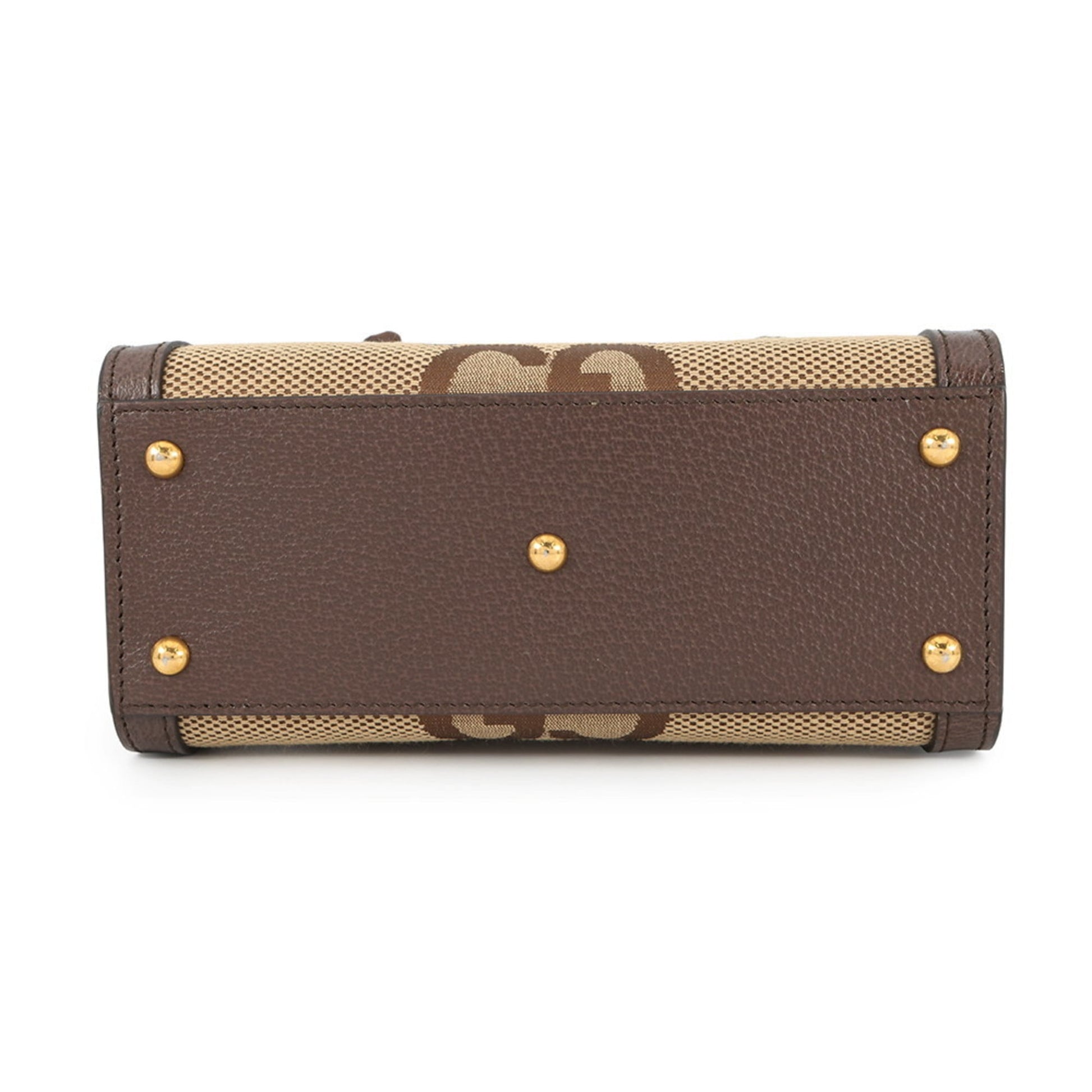 Gucci Beige Brown Gg Canvas Leather Handbag