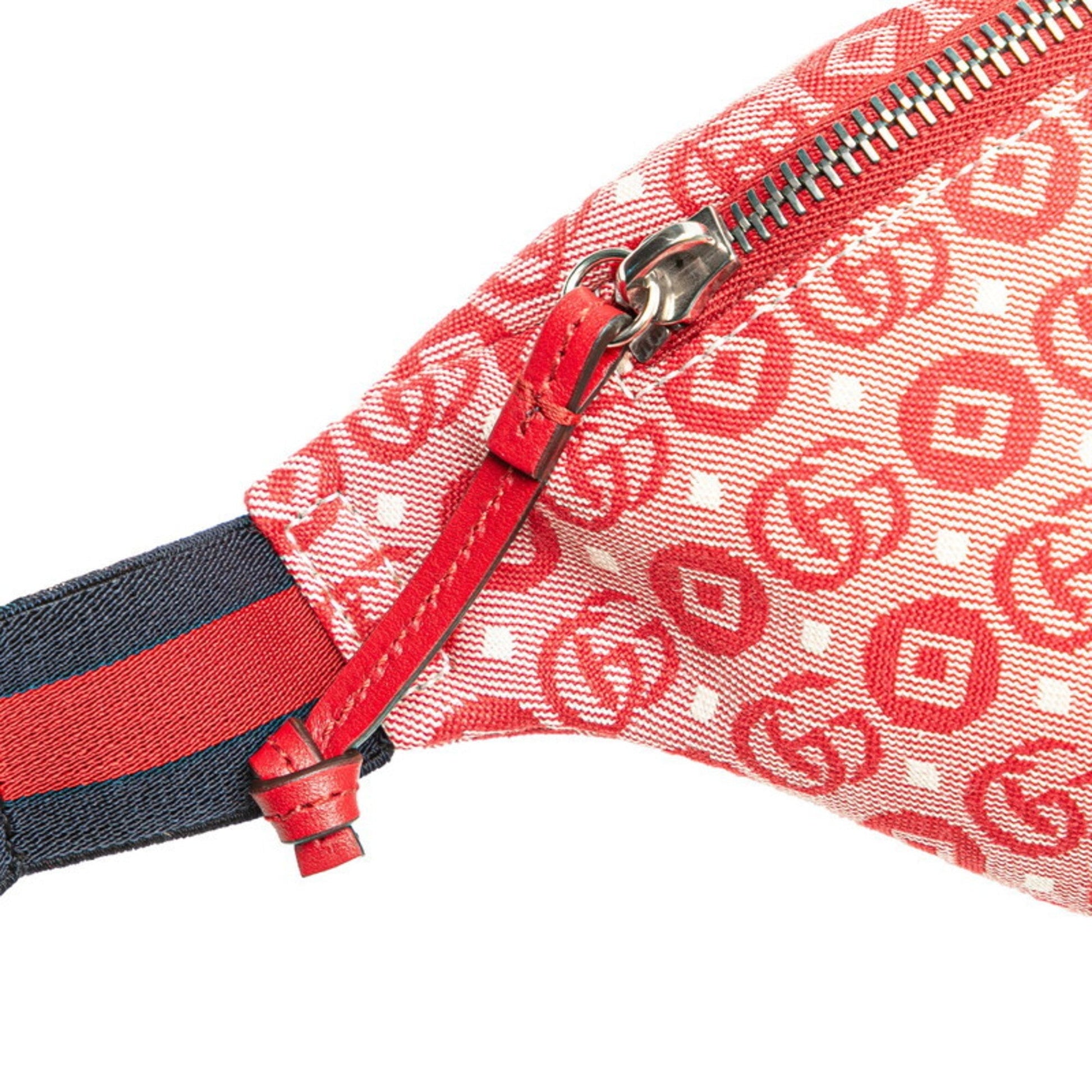 Gucci Red Color Canvas Leather Sling Bag
