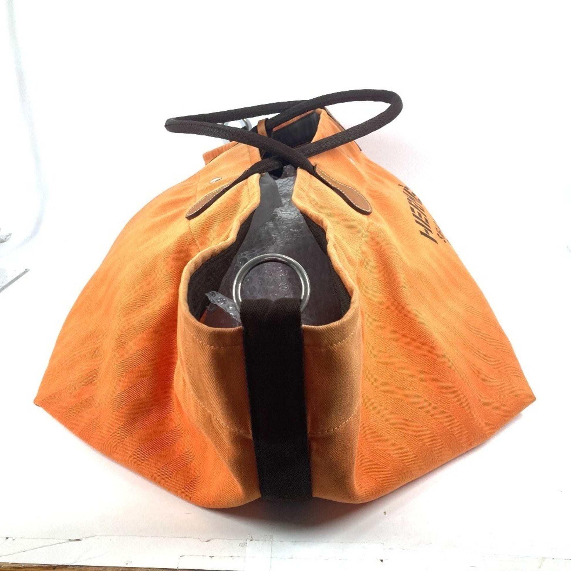 Hermes Boston Bag Shoulder Bag Canvas Orange