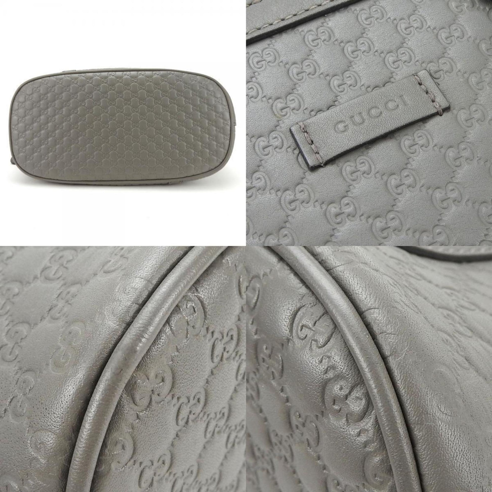 Gucci Gray Leather Handbag Shoulder Bag