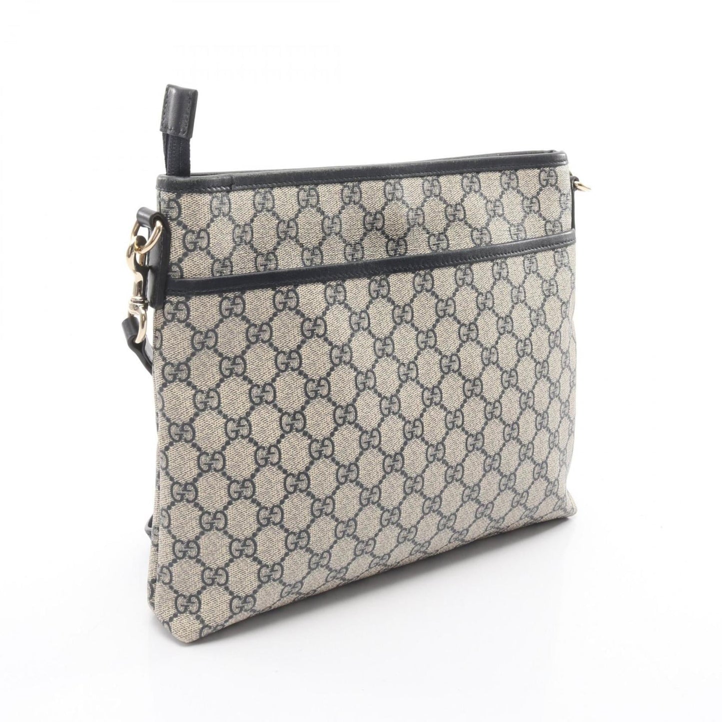 Gucci Beige Navy Gg Supreme Leather Shoulder Bag