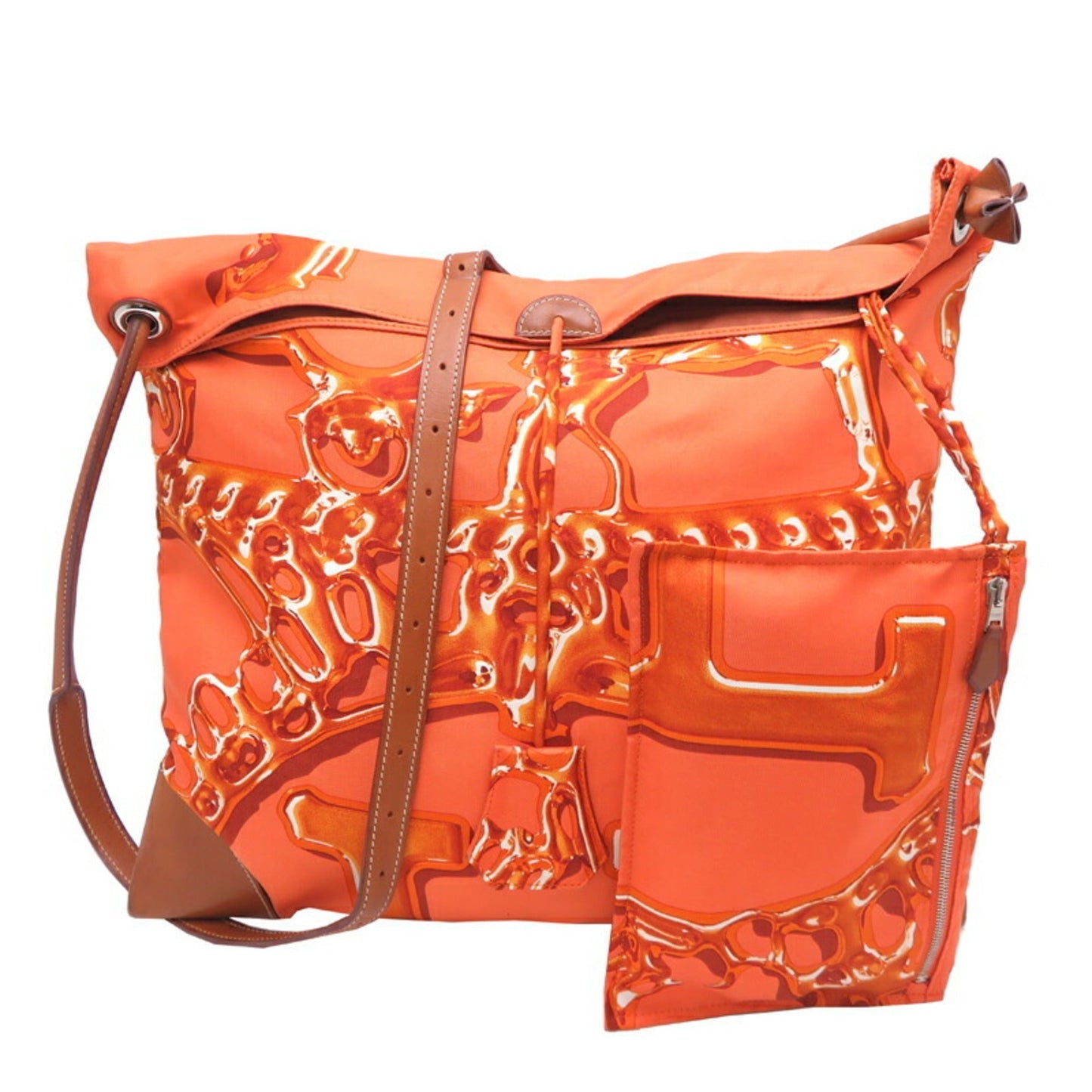 Hermes Silk Shoulder Bag Orange
