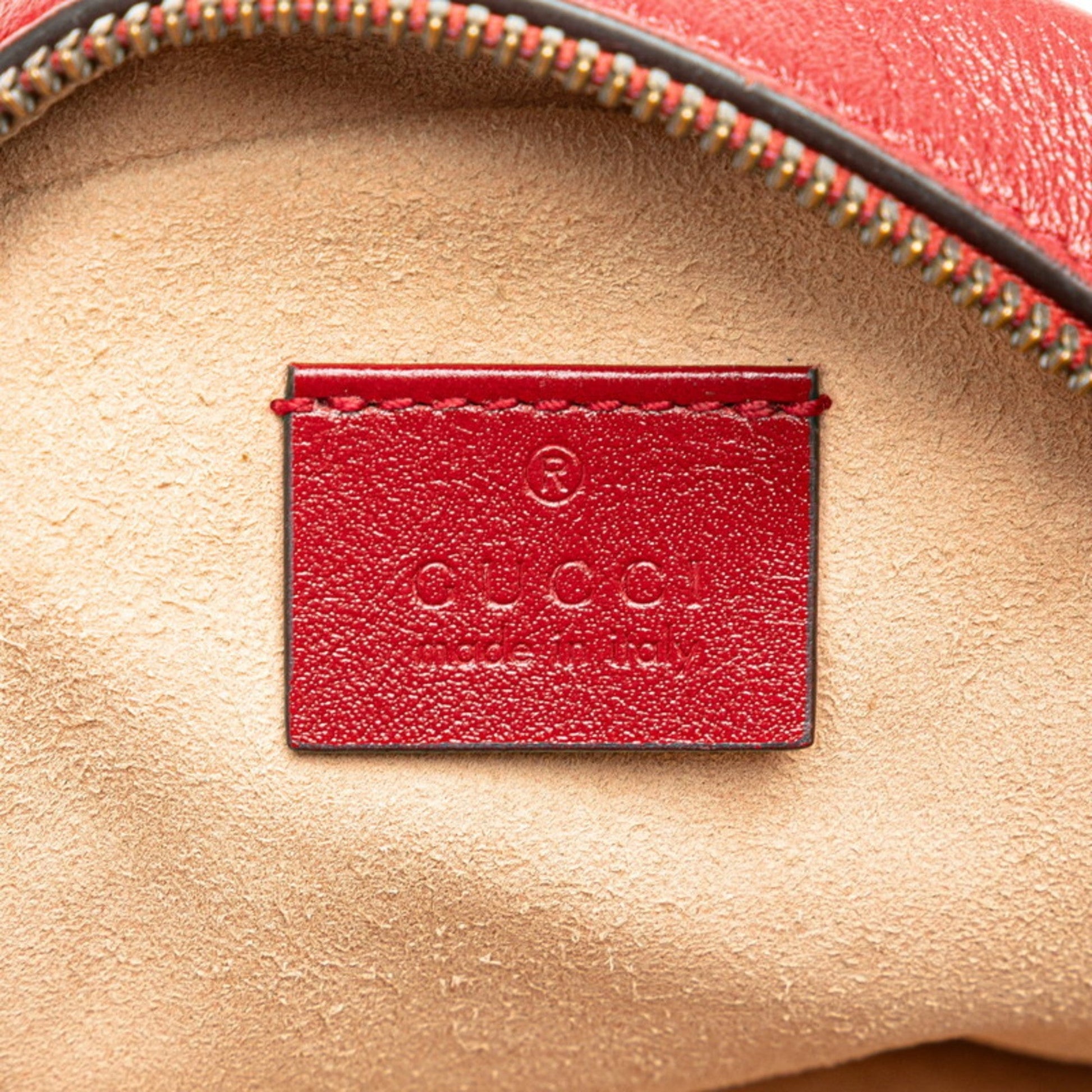 Gucci Gg Marmont Red Color Leather Shoulder Bag