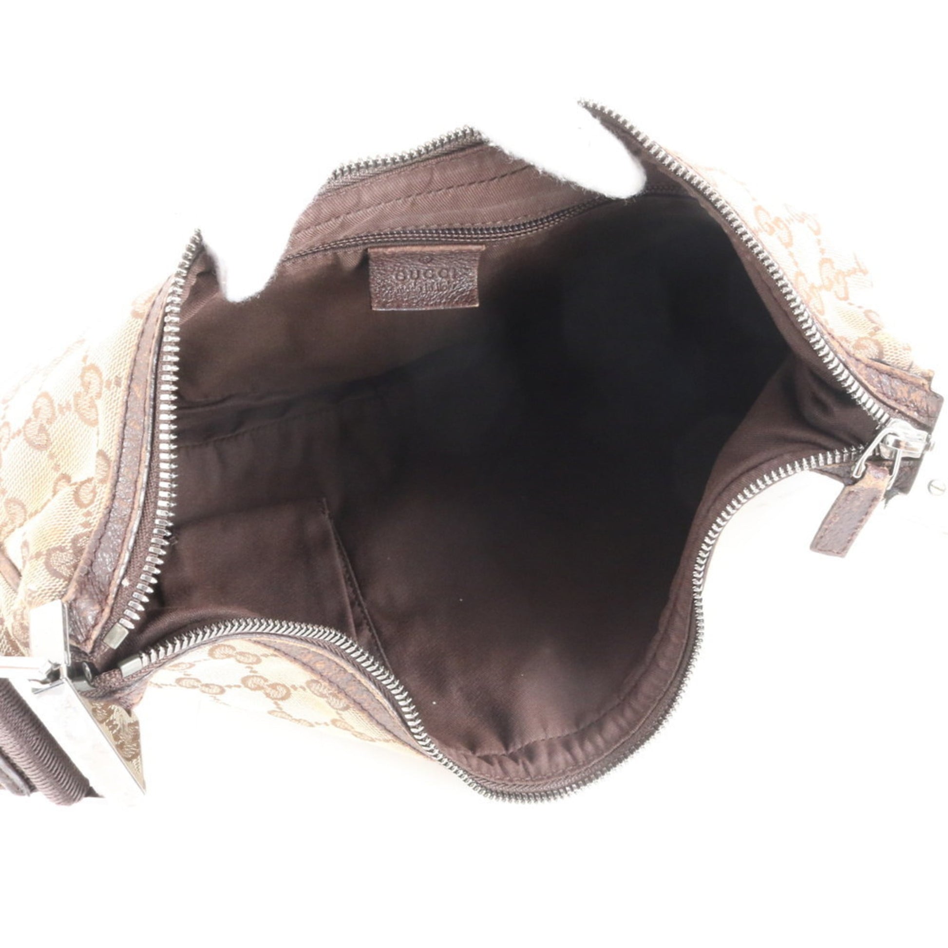 Gucci Gg Canvas Brown Leather Canvas Shoulder Bag