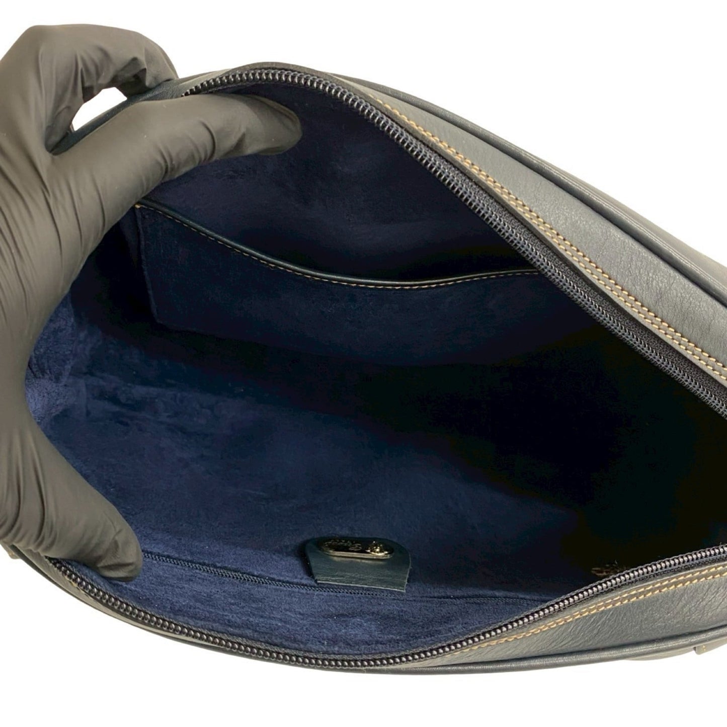 Gucci Navy Leather Pochette Shoulder Bag