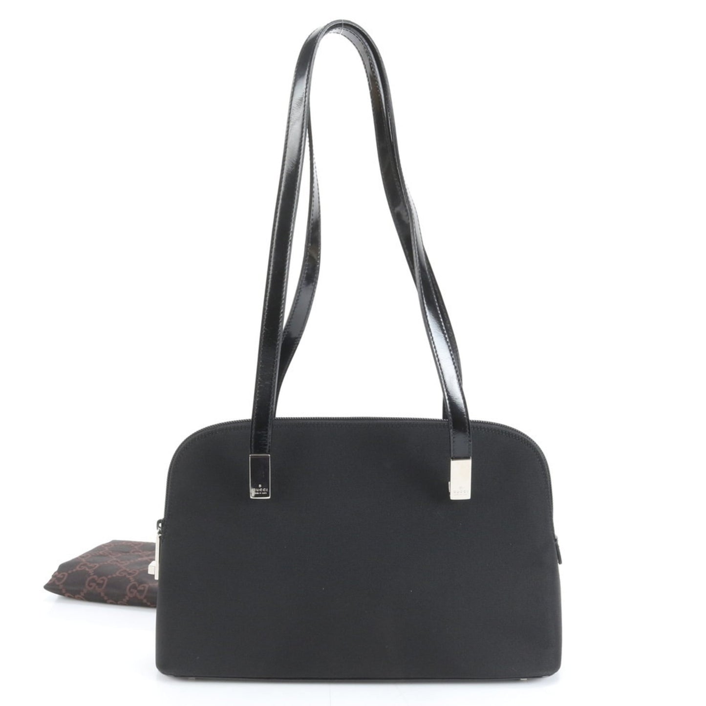 Gucci Black Leather Nylon Tote Bag