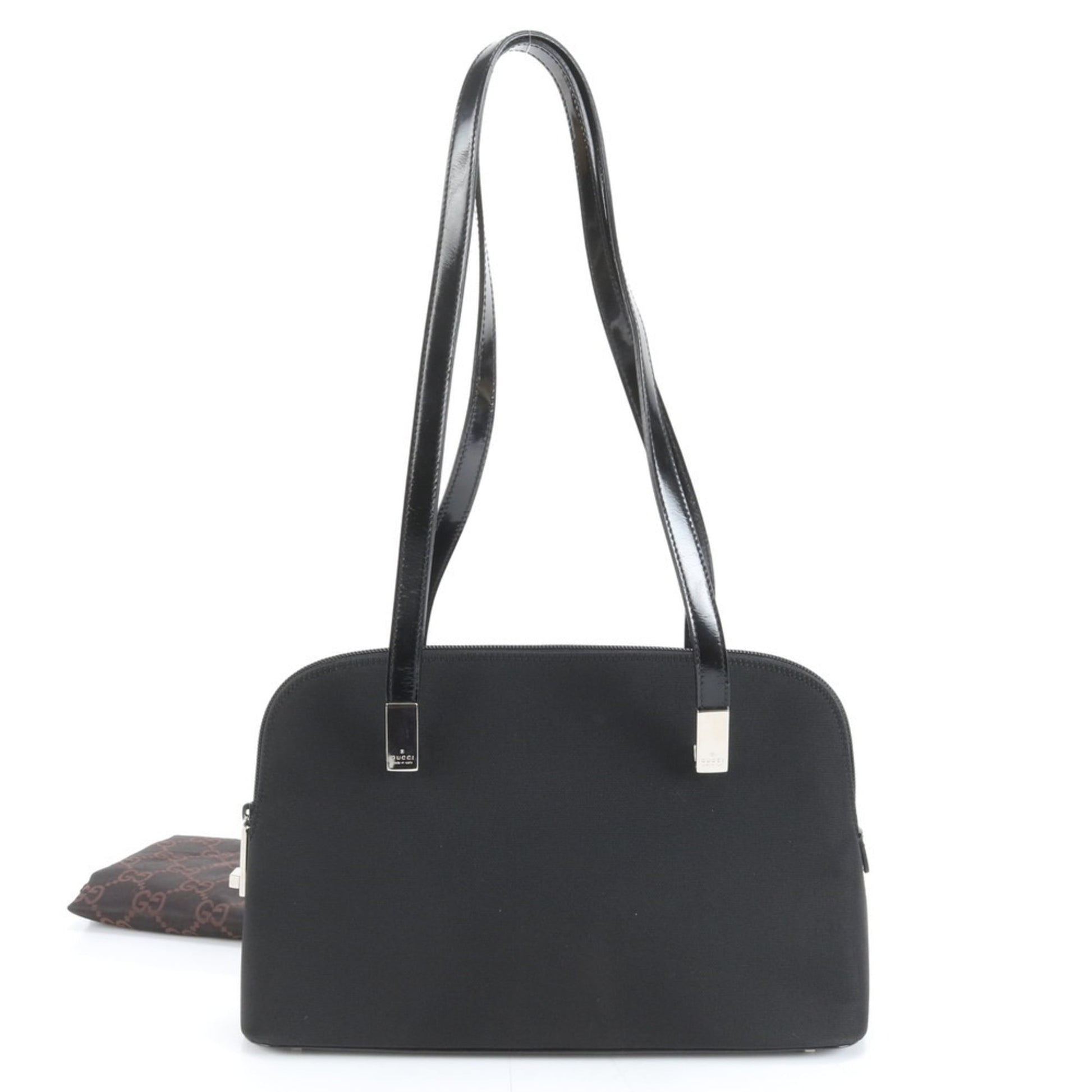 Gucci Black Leather Nylon Tote Bag
