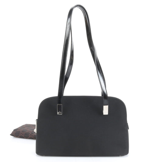 Gucci Black Leather Nylon Tote Bag