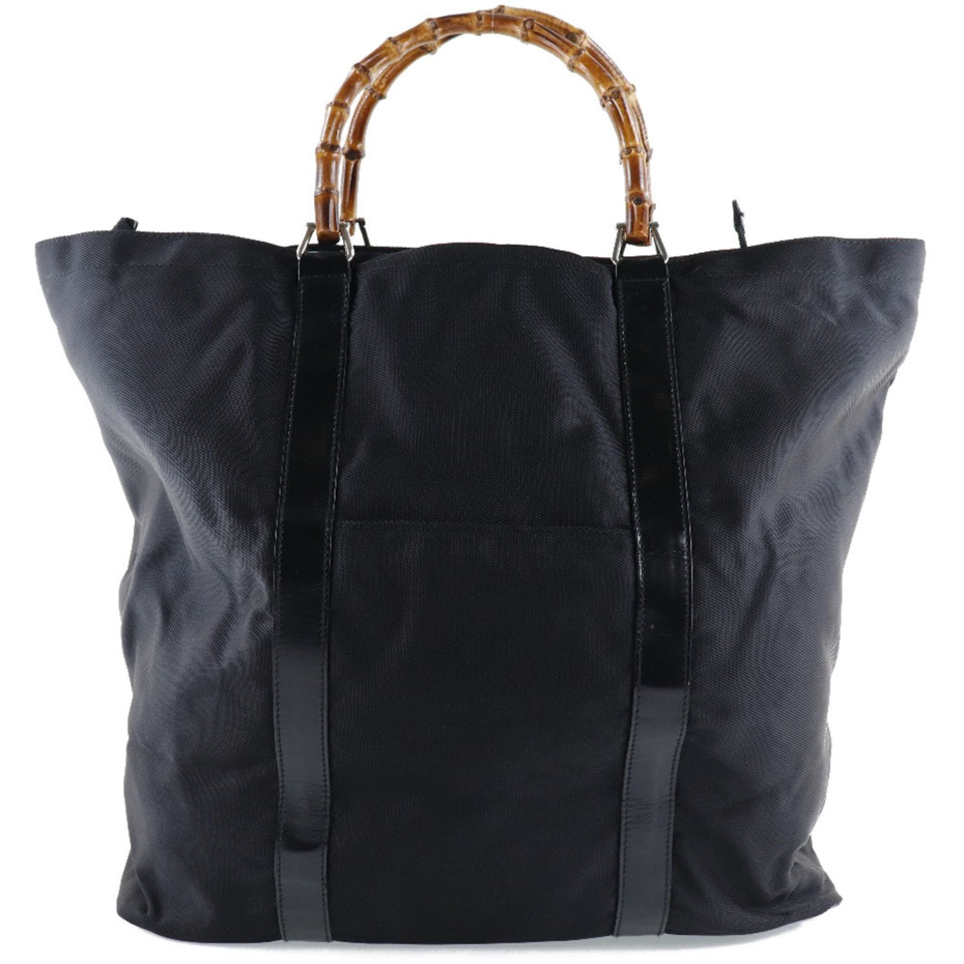 Gucci Black Brown Nylon Canvas Tote Bag