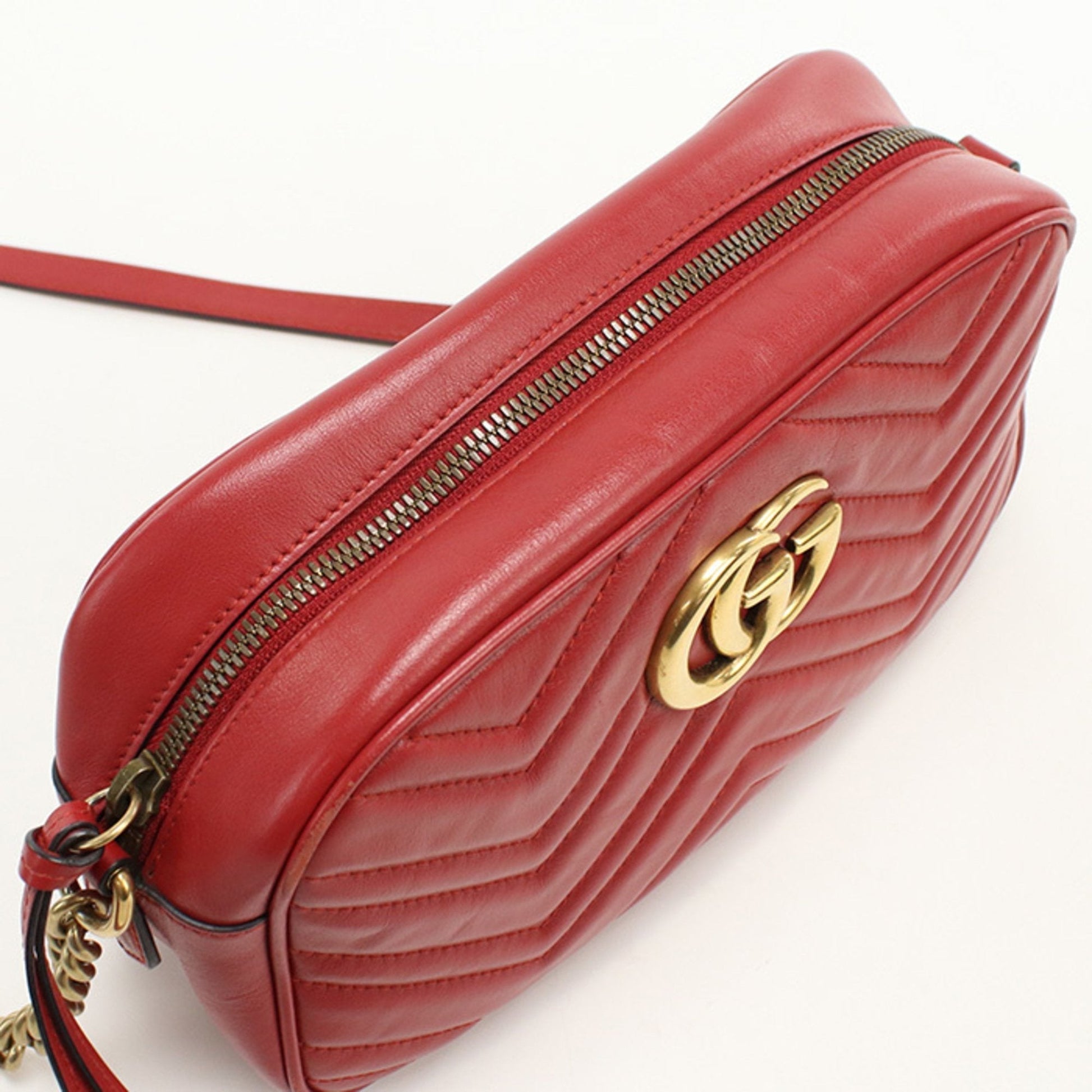Gucci Red Color Leather Shoulder Bag