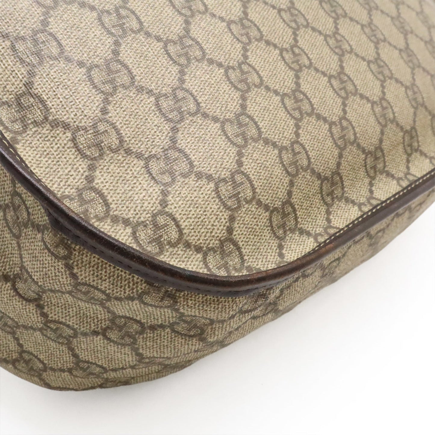 Gucci Beige Dark Brown Gg Supreme Leather Shoulder Bag