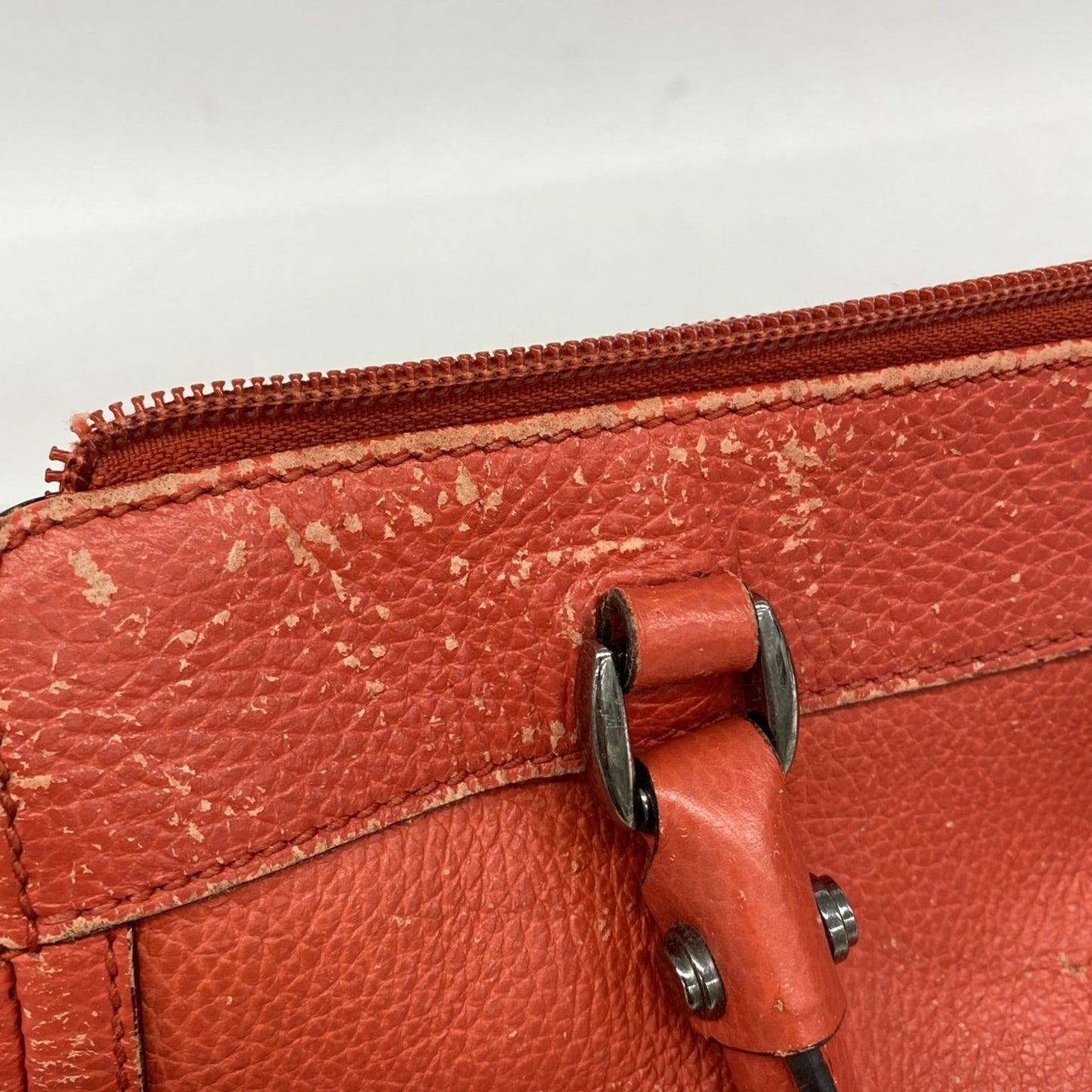 Gucci Red Color Leather Tote Bag