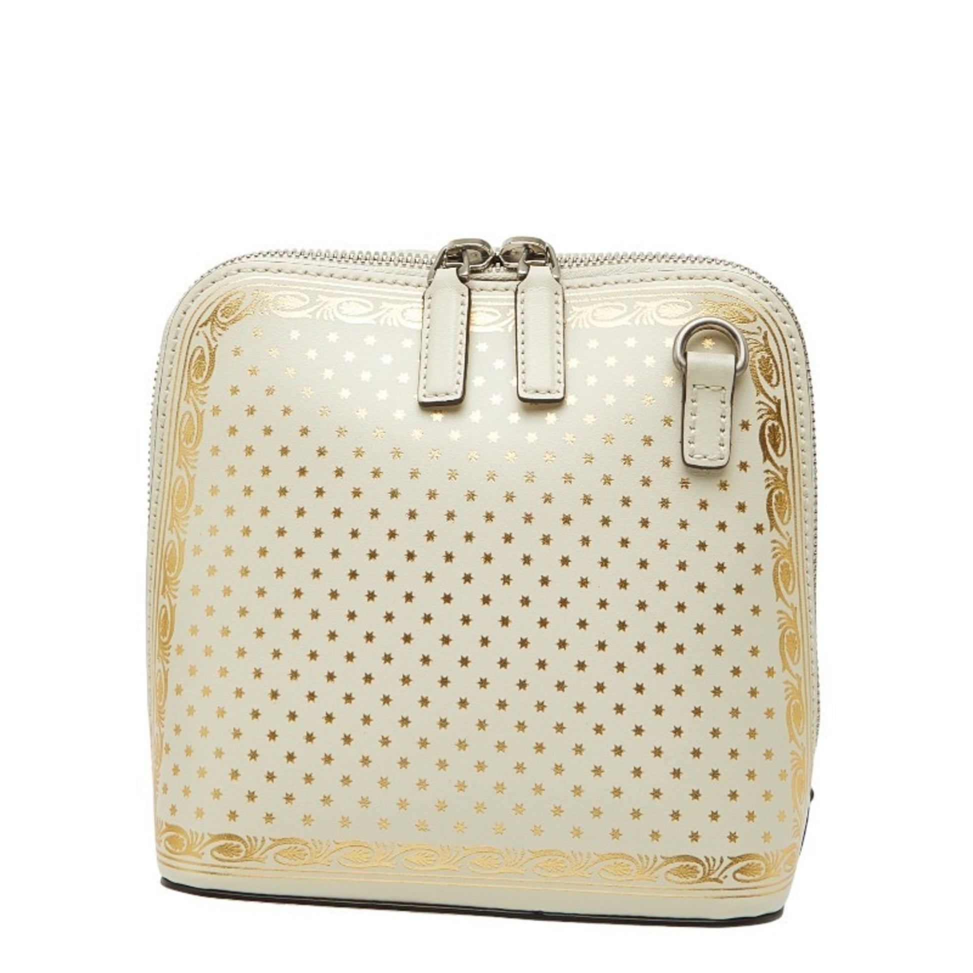 Gucci Gold White Leather Shoulder Bag