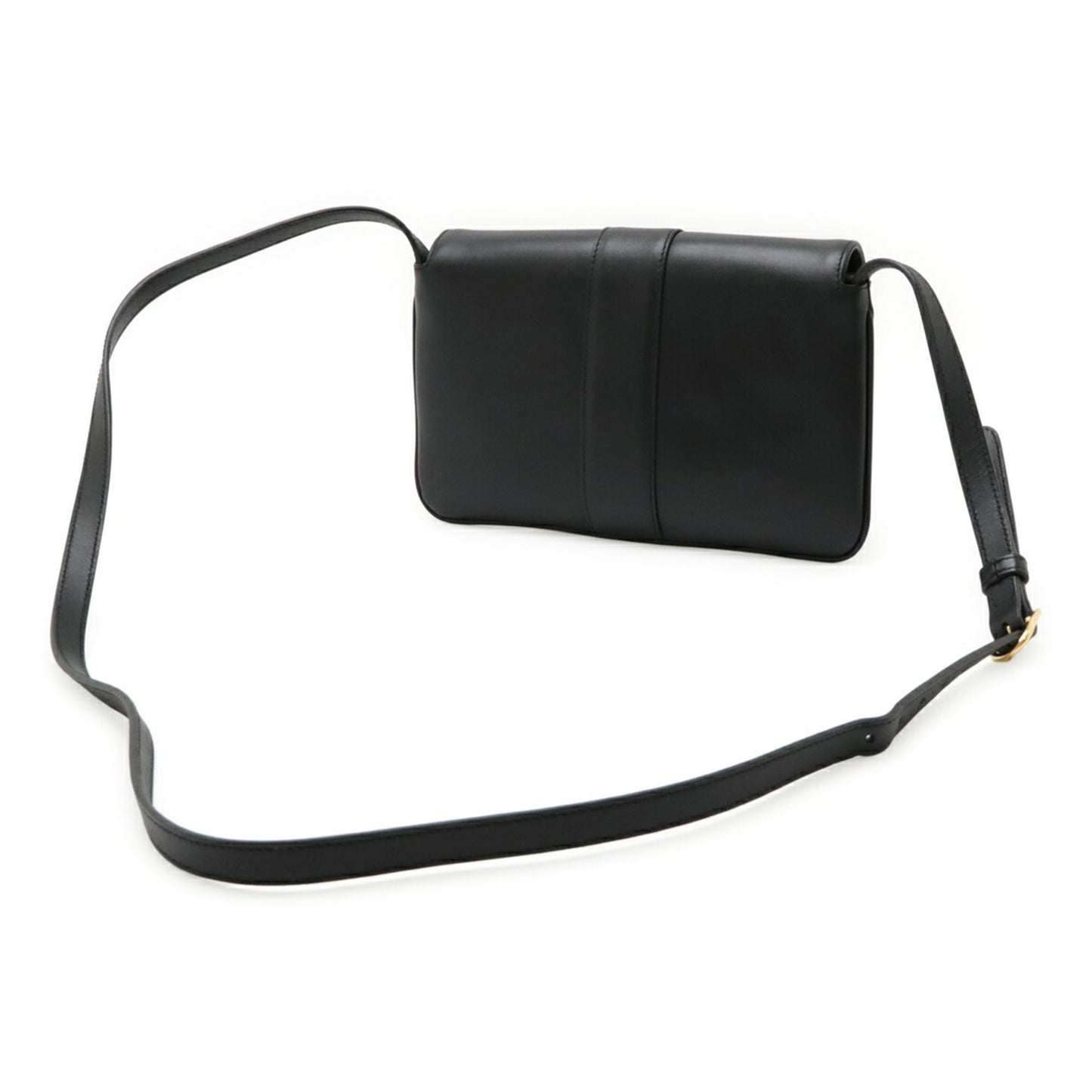 Gucci Gg Marmont Black Leather Pochette Shoulder Bag