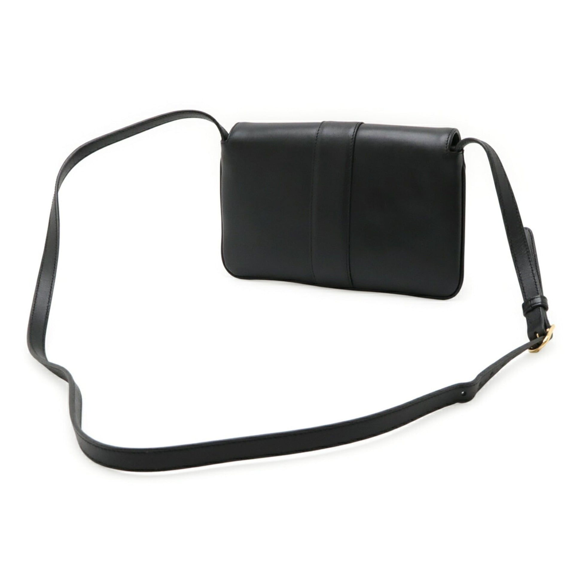 Gucci Gg Marmont Black Leather Pochette Shoulder Bag