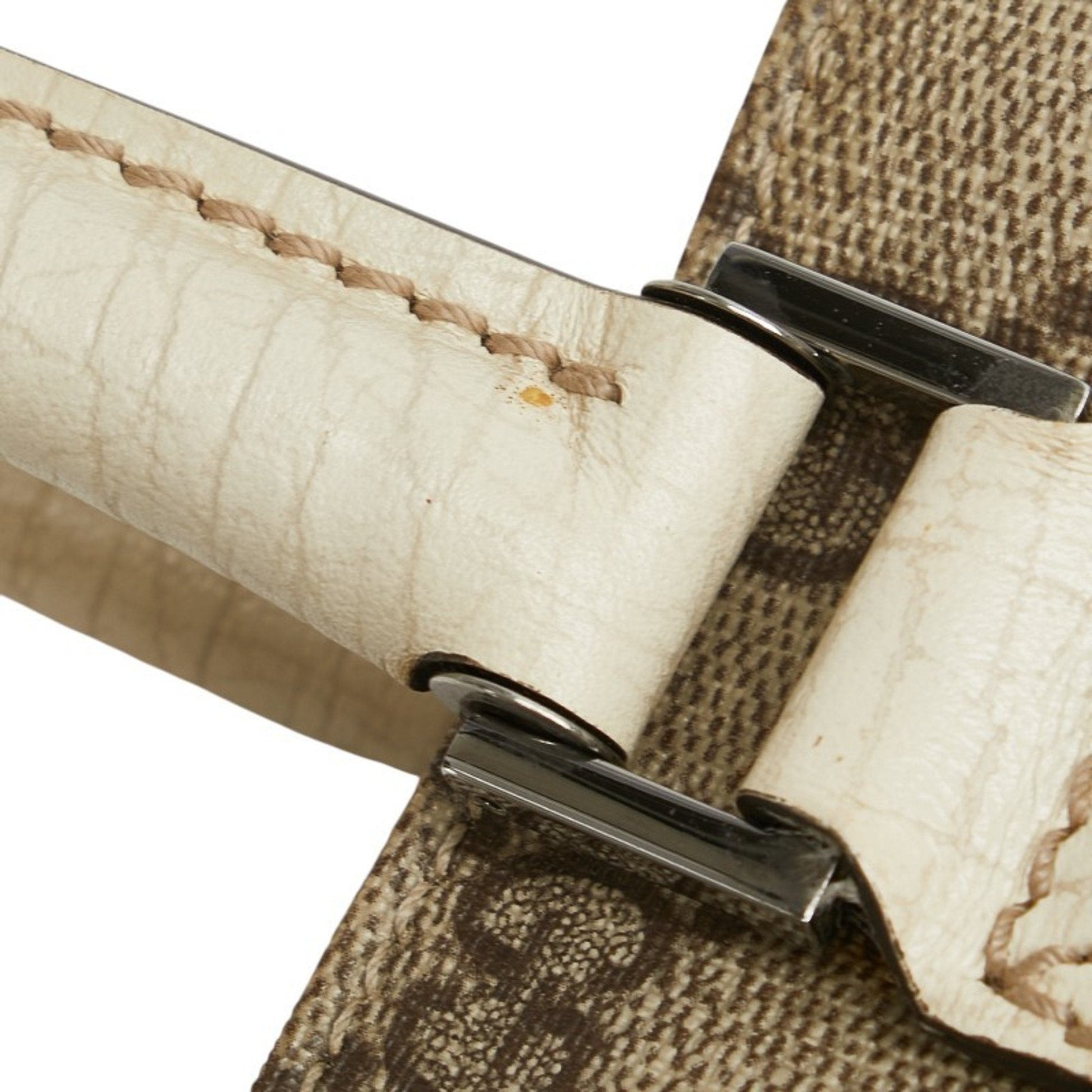 Gucci Beige Ivory Pvc Leather Handbag Tote Bag