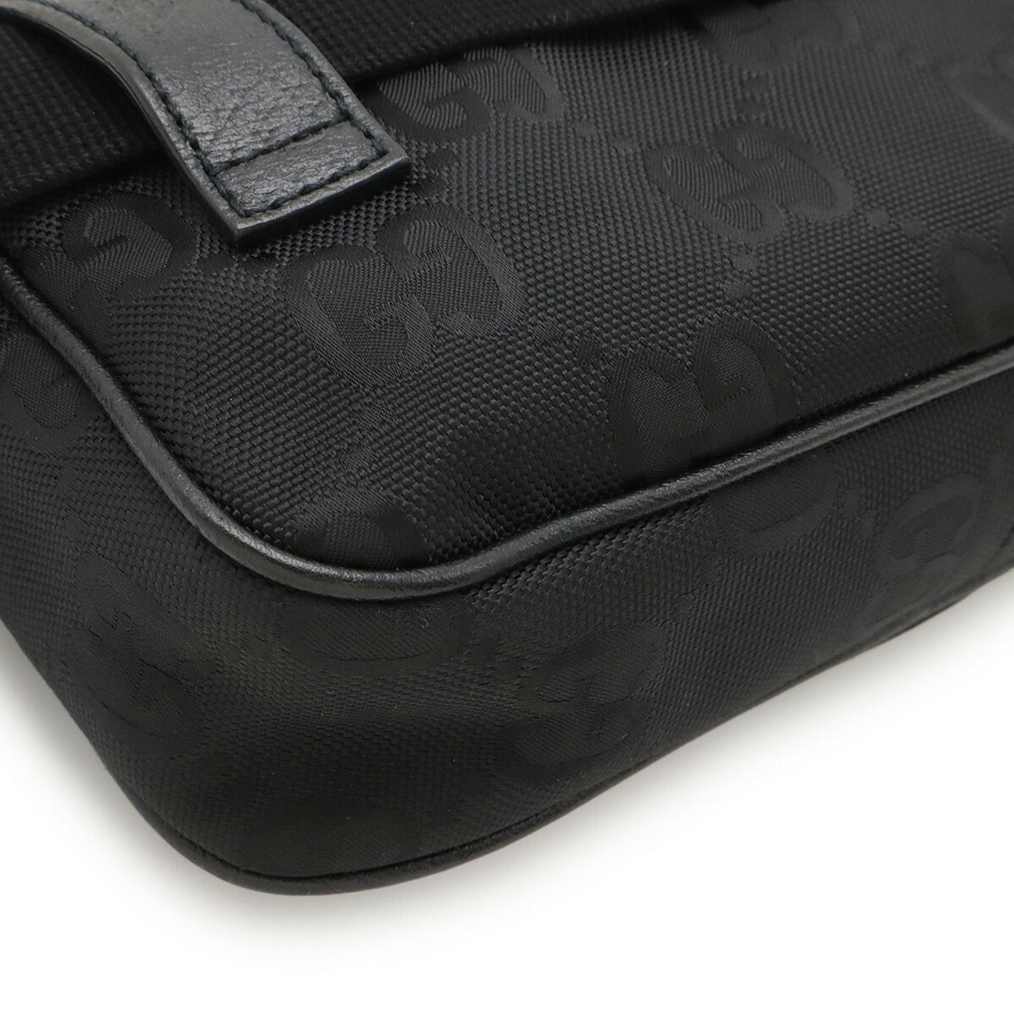Gucci Black Nylon Canvas Leather Sling Bag