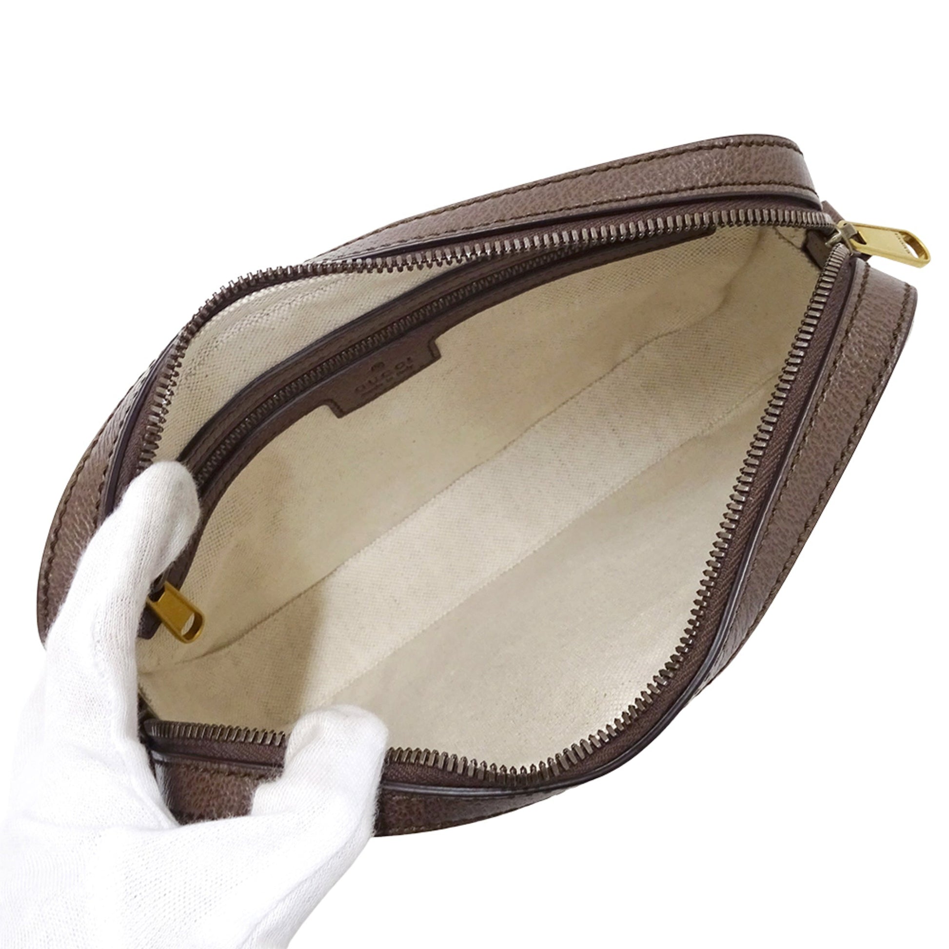 Gucci Beige Brown Gg Supreme Canvas Clutch Bag Shoulder Bag