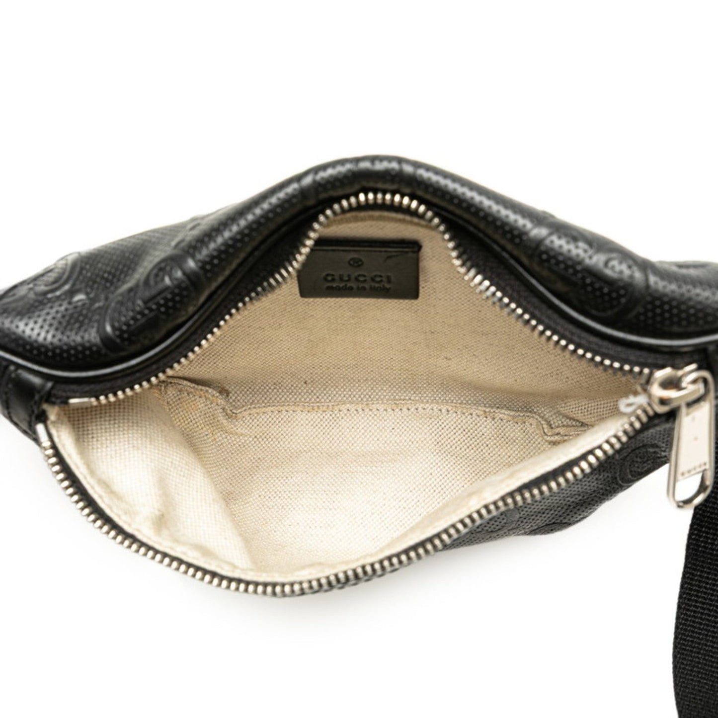 Gucci Black Leather Fanny Pack Sling Bag